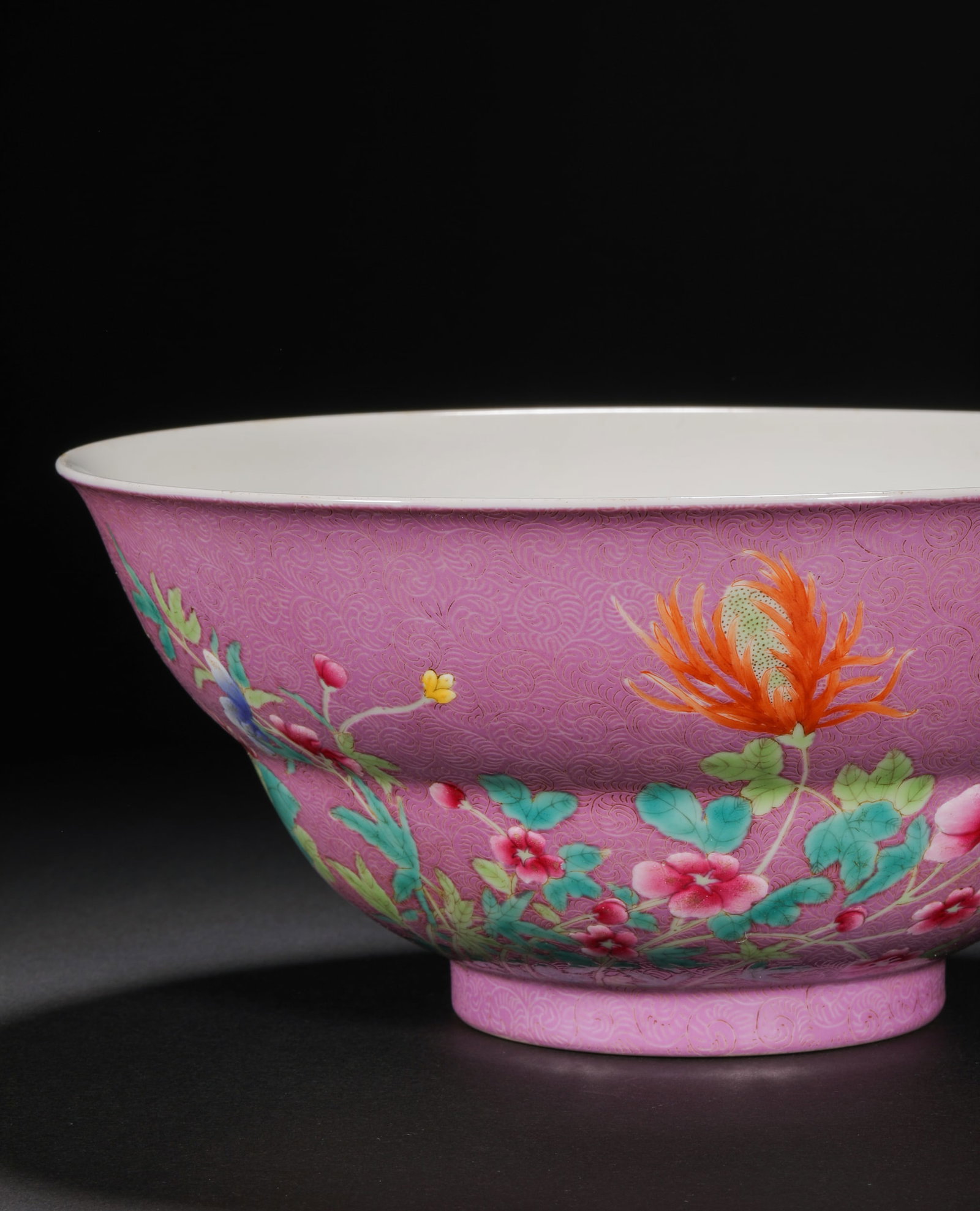 Qing Dynasty pastel bow with floral pattern - 3