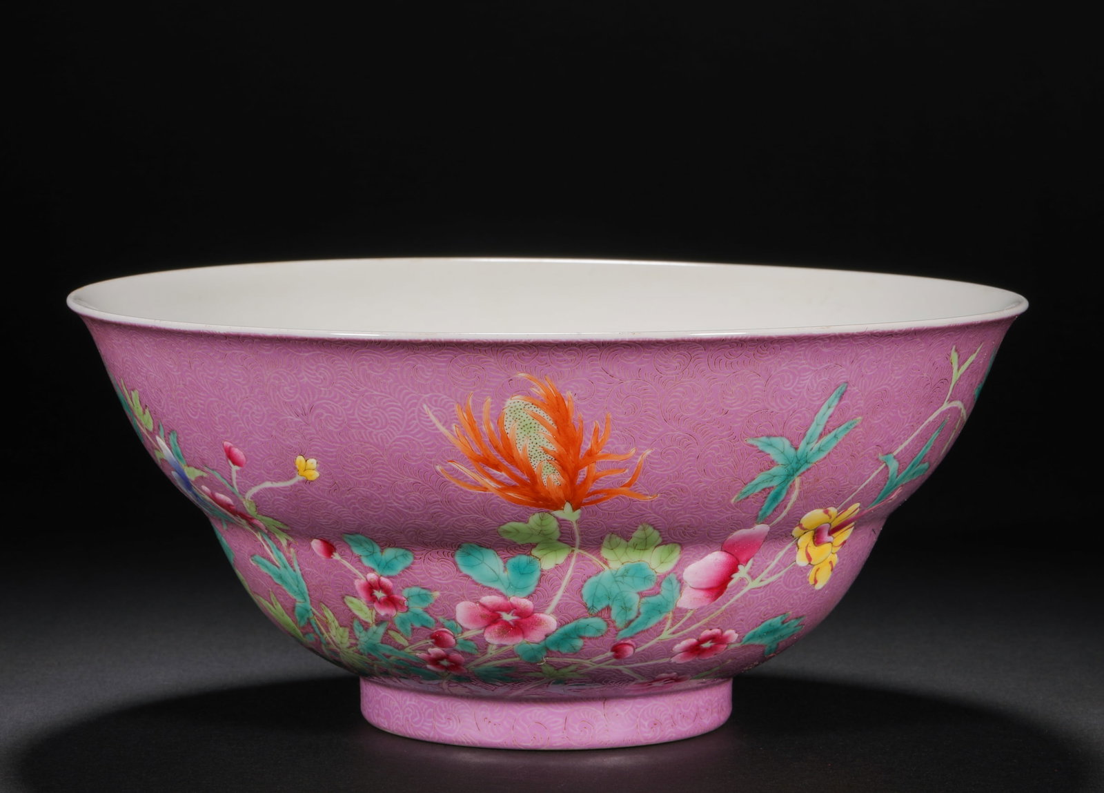Qing Dynasty pastel bow with floral pattern - 4