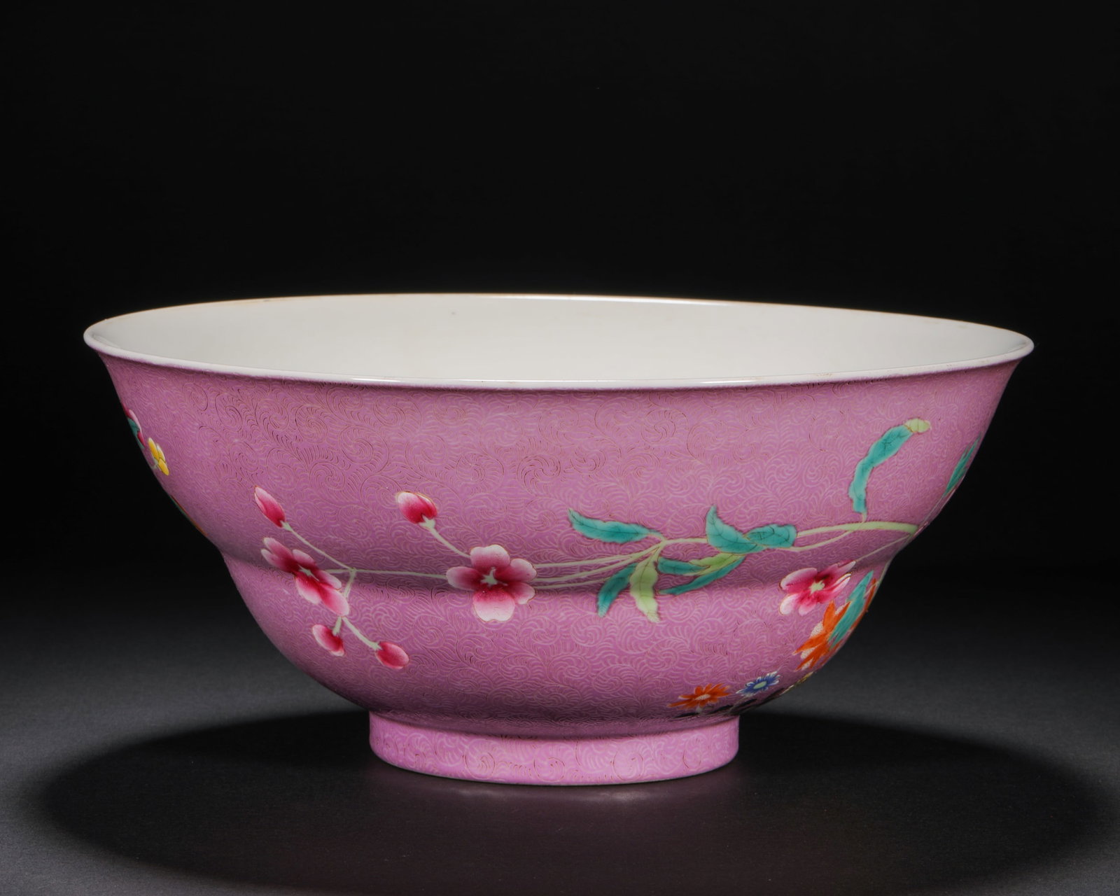 Qing Dynasty pastel bow with floral pattern - 5