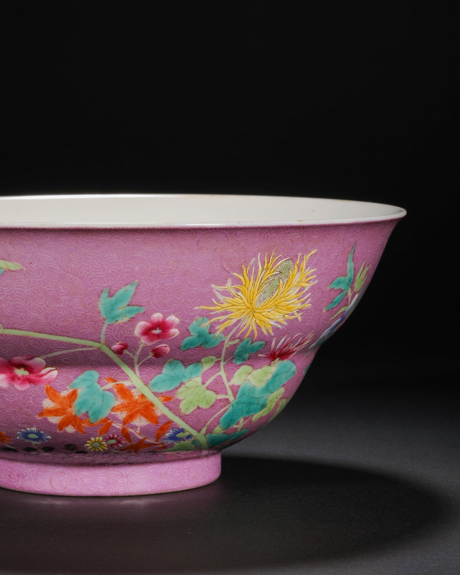 Qing Dynasty pastel bow with floral pattern - 6