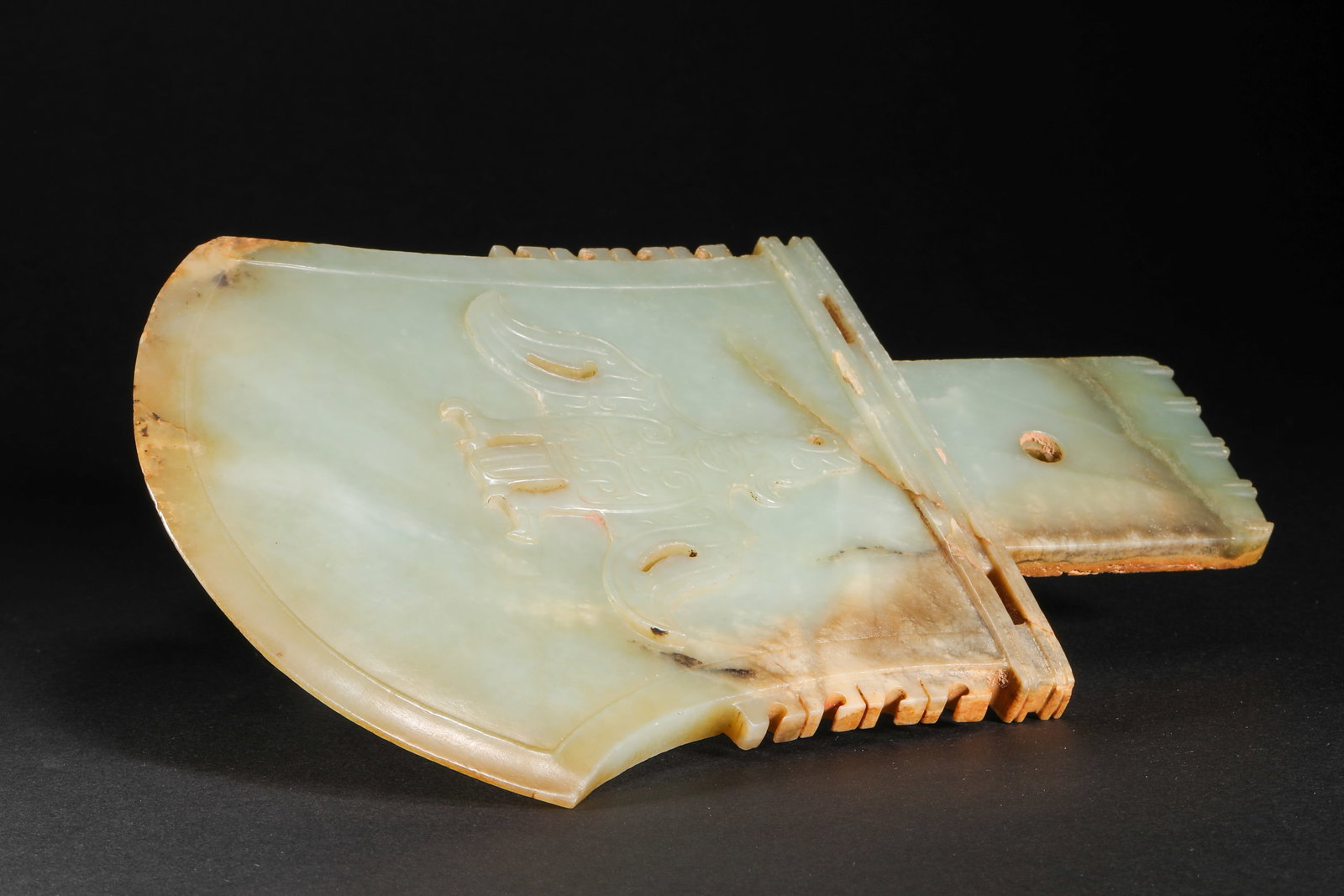 Ming Dynasty Hetian Jade Owl Pattern Yue - 12