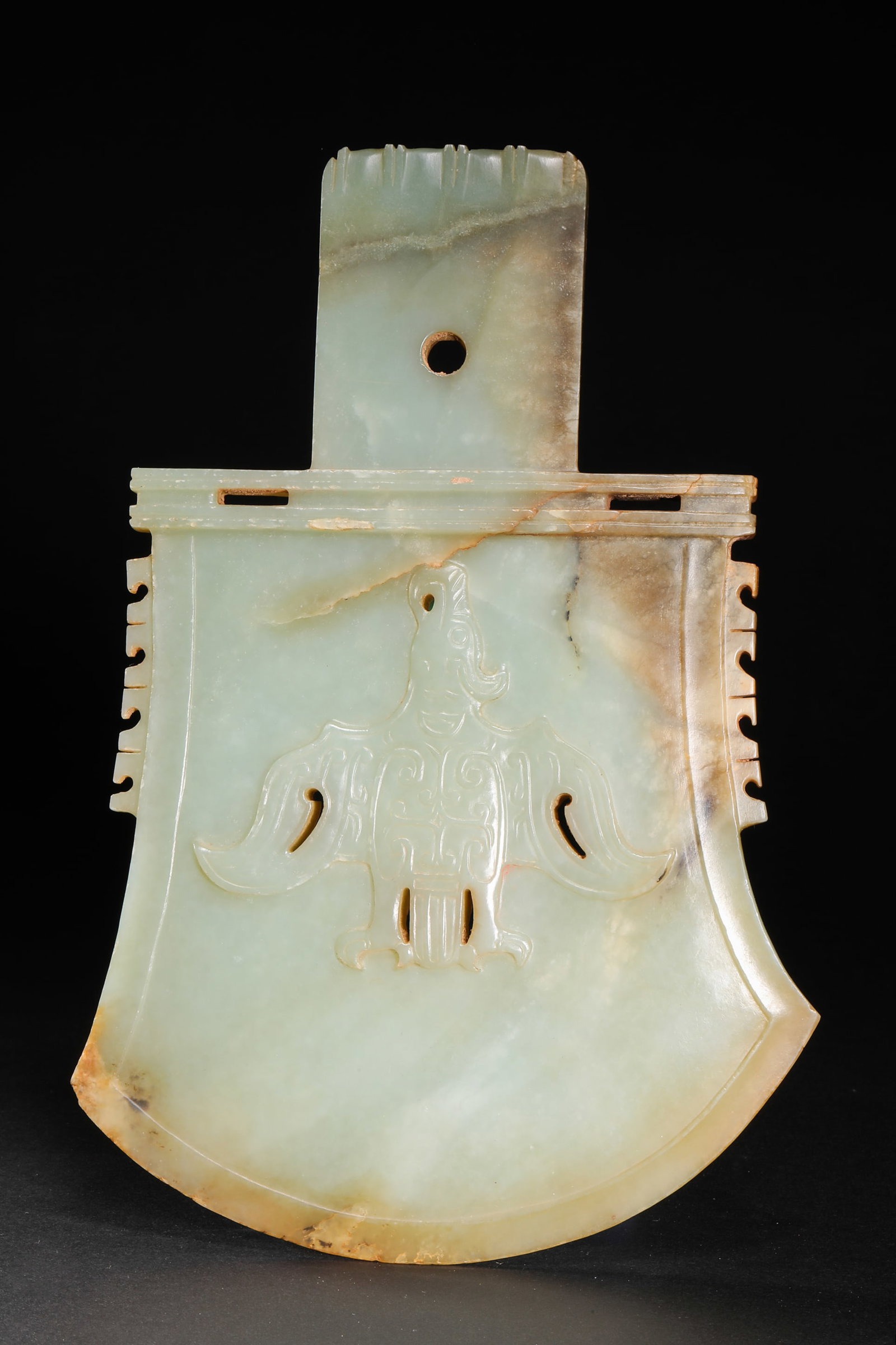 Ming Dynasty Hetian Jade Owl Pattern Yue - 2