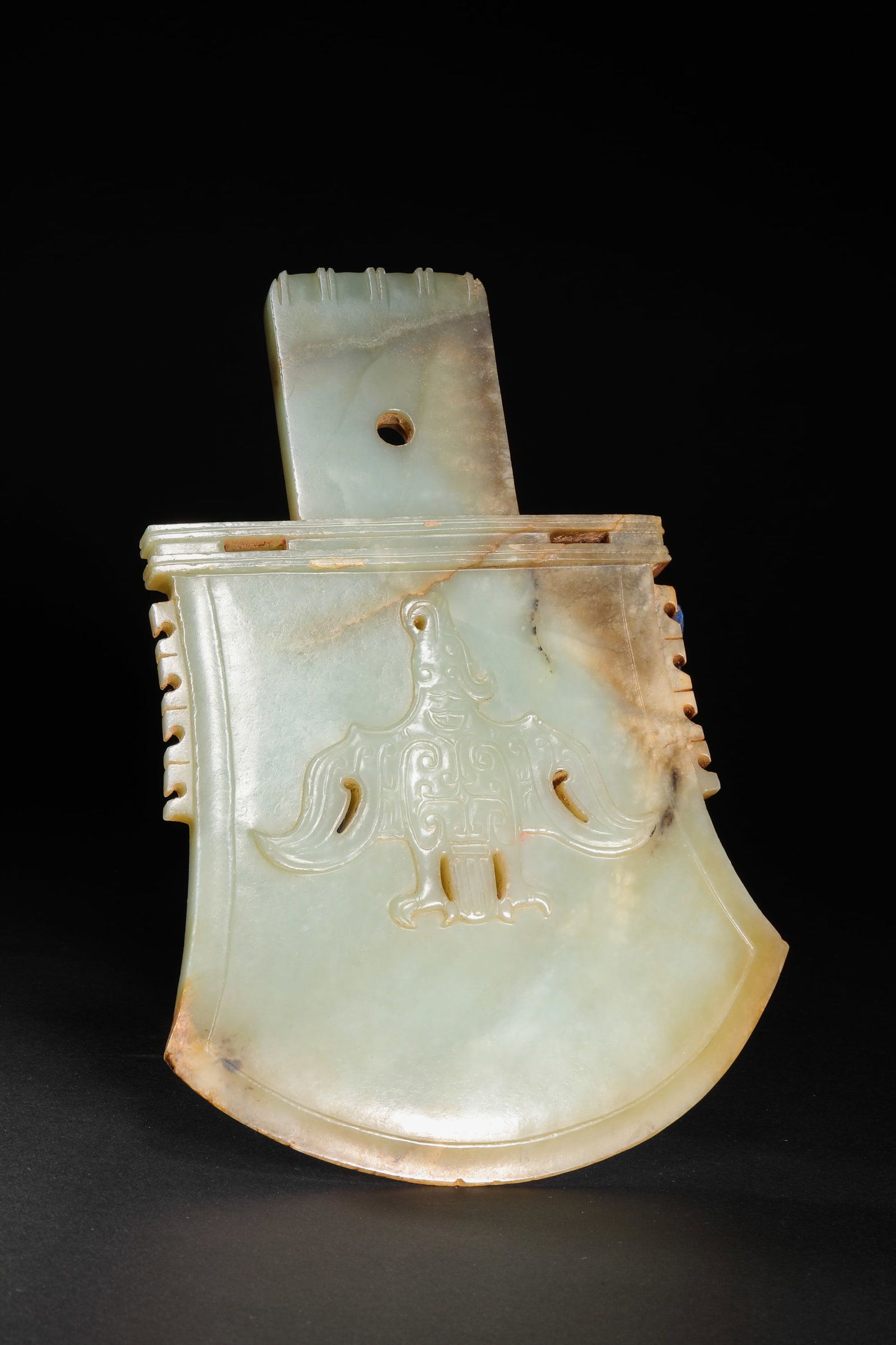 Ming Dynasty Hetian Jade Owl Pattern Yue - 4