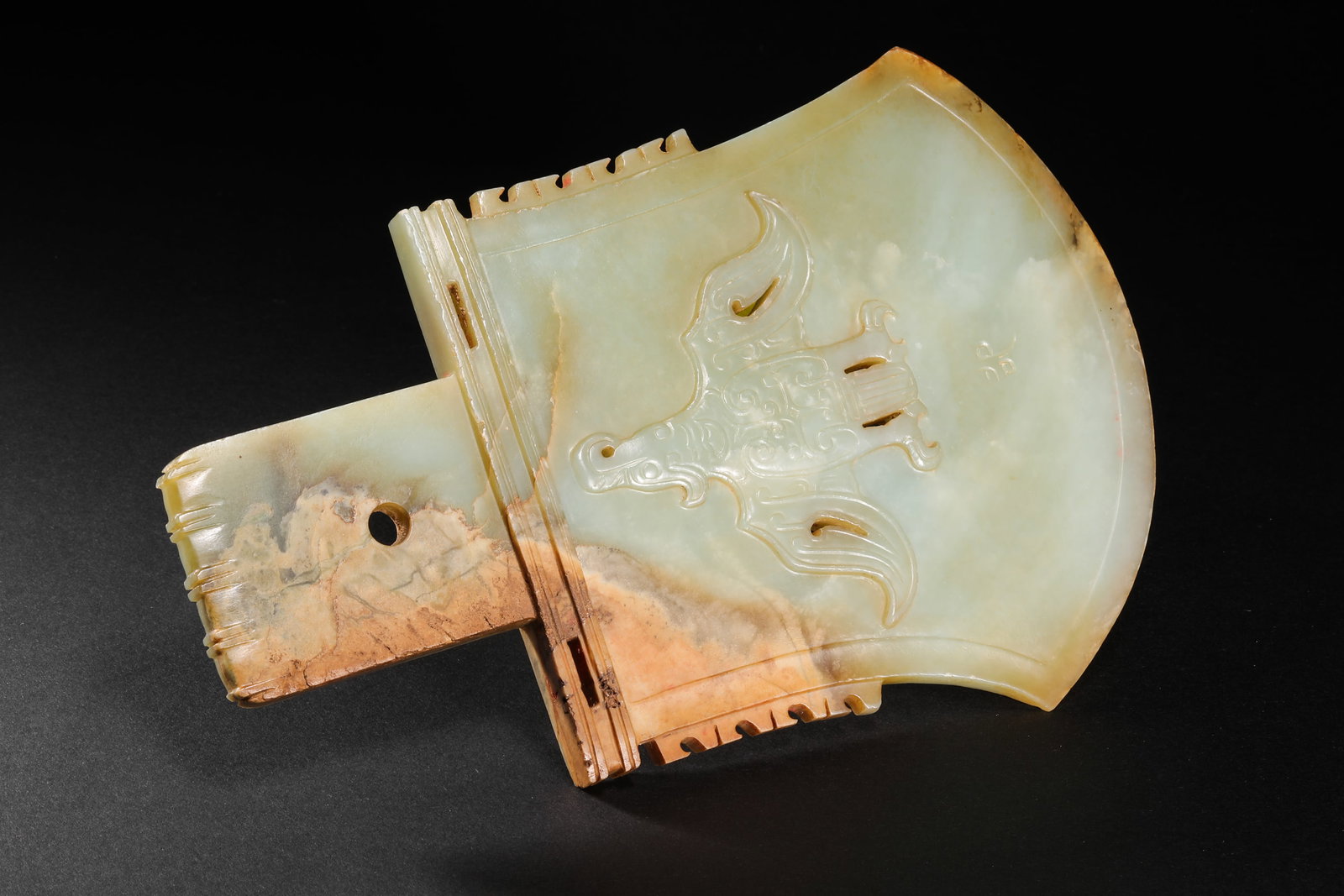 Ming Dynasty Hetian Jade Owl Pattern Yue - 7