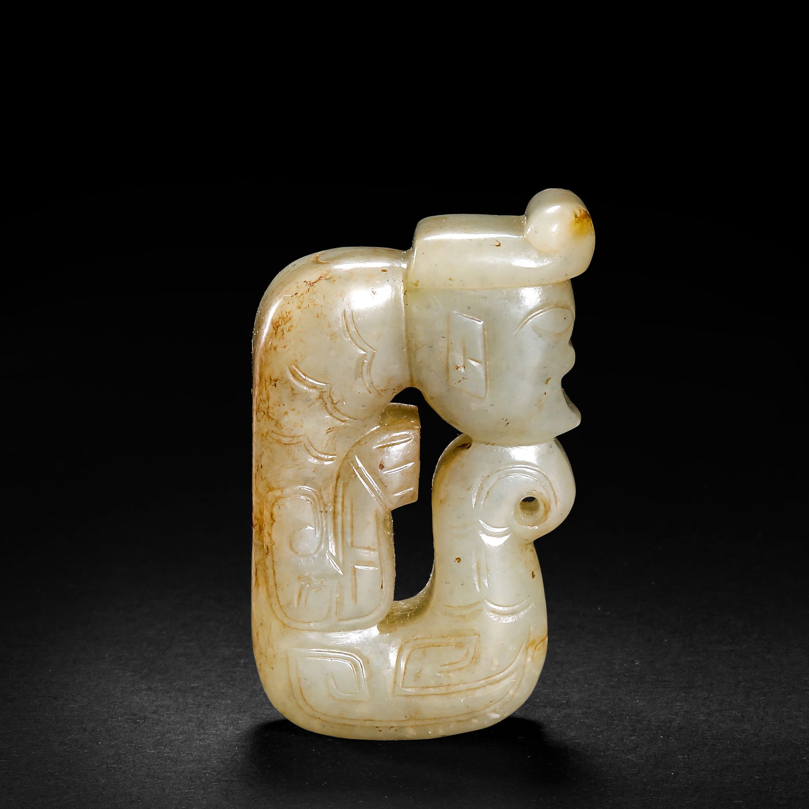 Hetian Jade God before Ming Dynasty: Hetian Jade God before Ming DynastyH3cm W6cm Weight55g