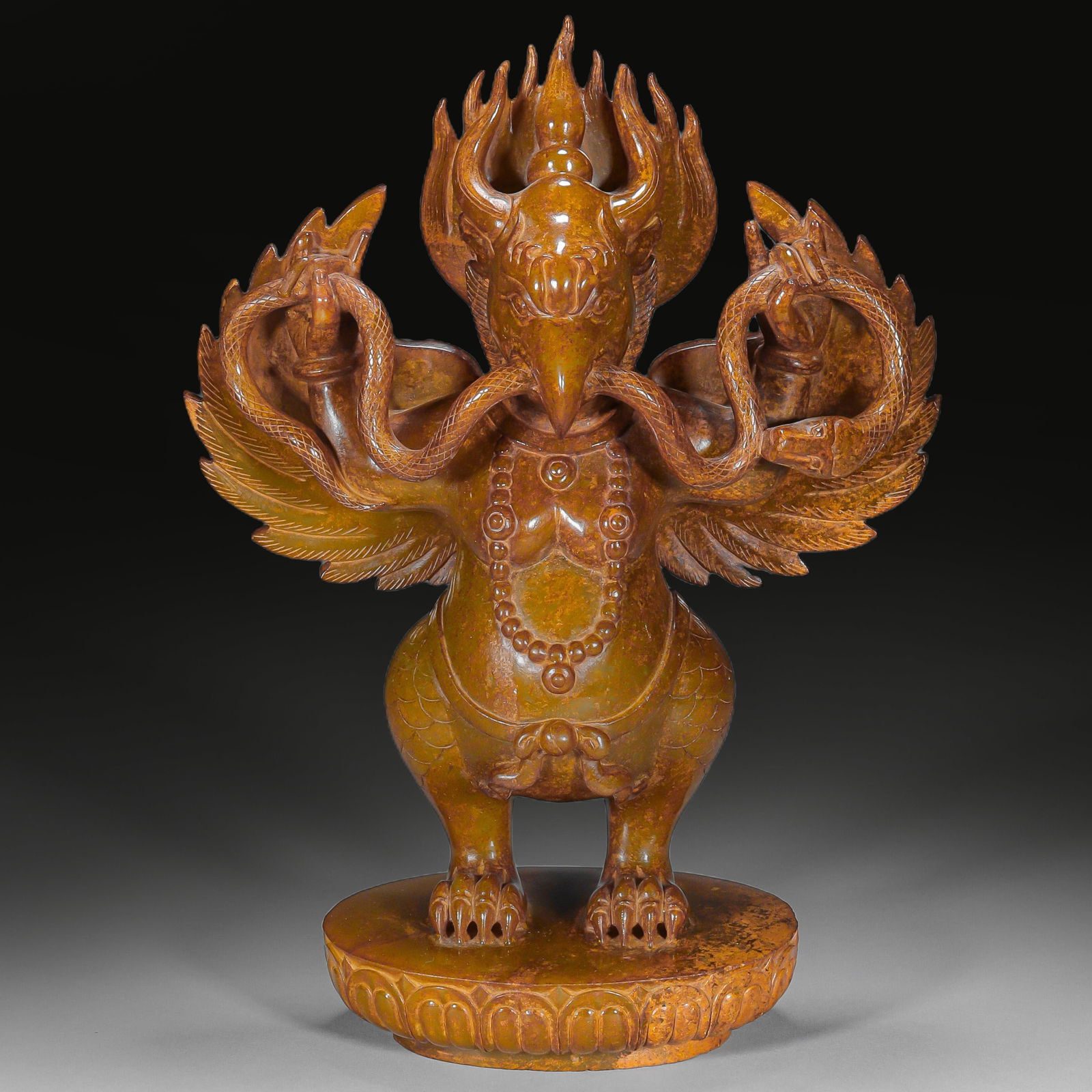 Hetian Jade Dapeng Bird Before Ming Dynasty: Hetian Jade Dapeng Bird Before Ming DynastyH23cm W17cm Weight1649g