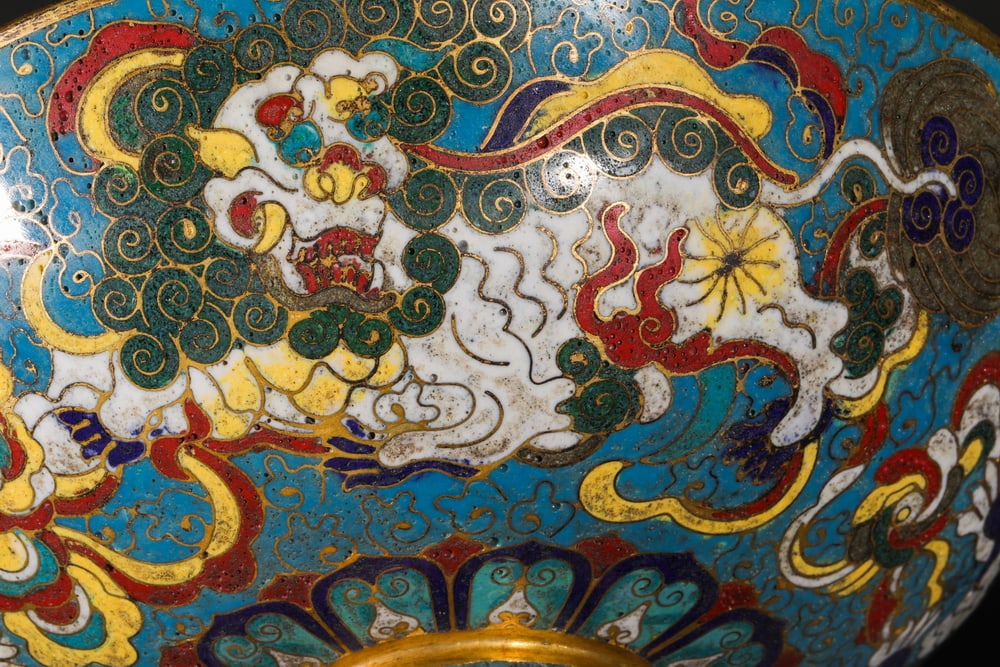 Ming Dynasty Cloisonne Pegasus Pattern Goblet - 9