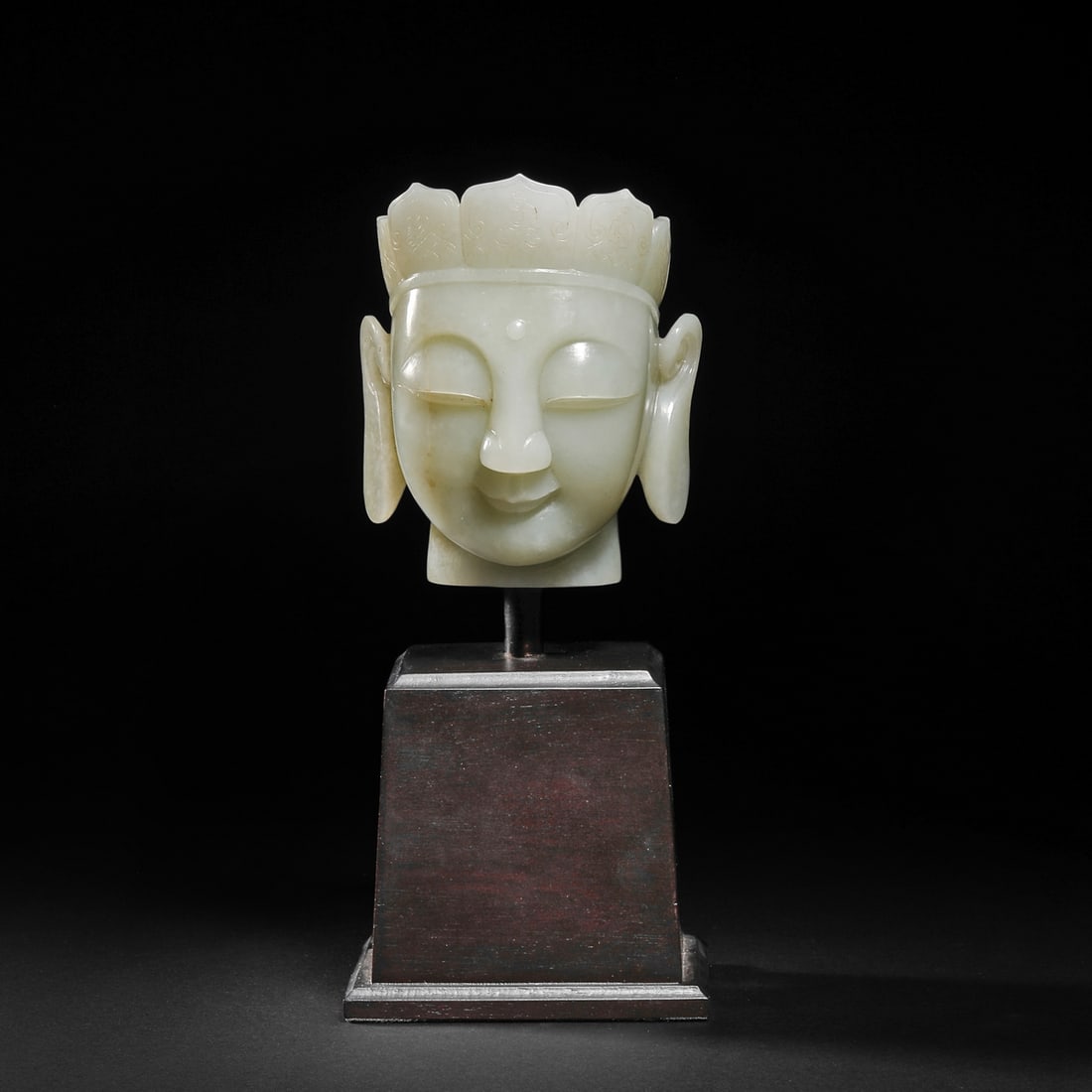 Ming Dynasty Hotan jade Buddha head: Ming Dynasty Hotan jade Buddha headH10cm W9cm Weight733g