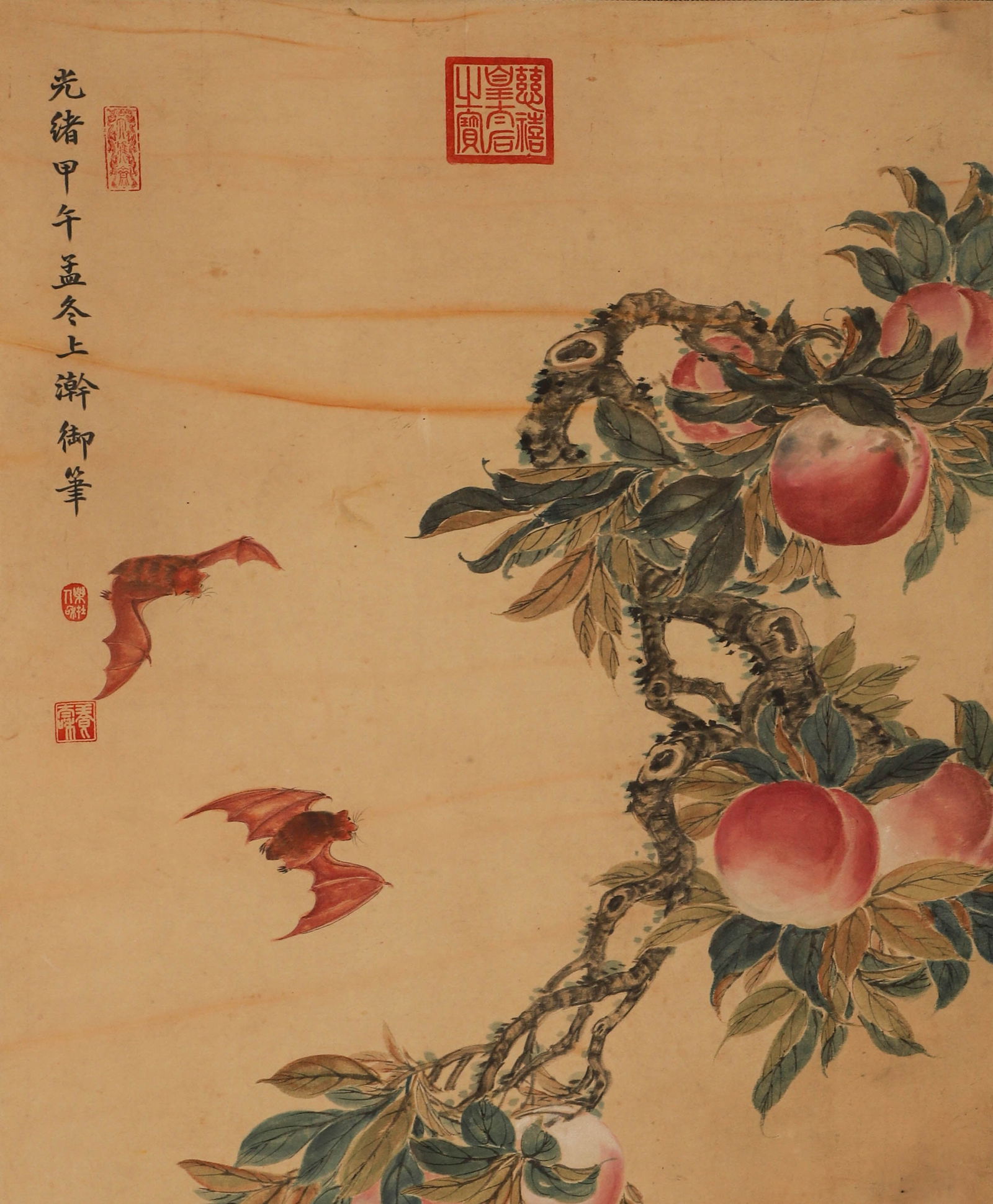 Qing Dynasty, silk scroll scroll signed (Cixi) - 3