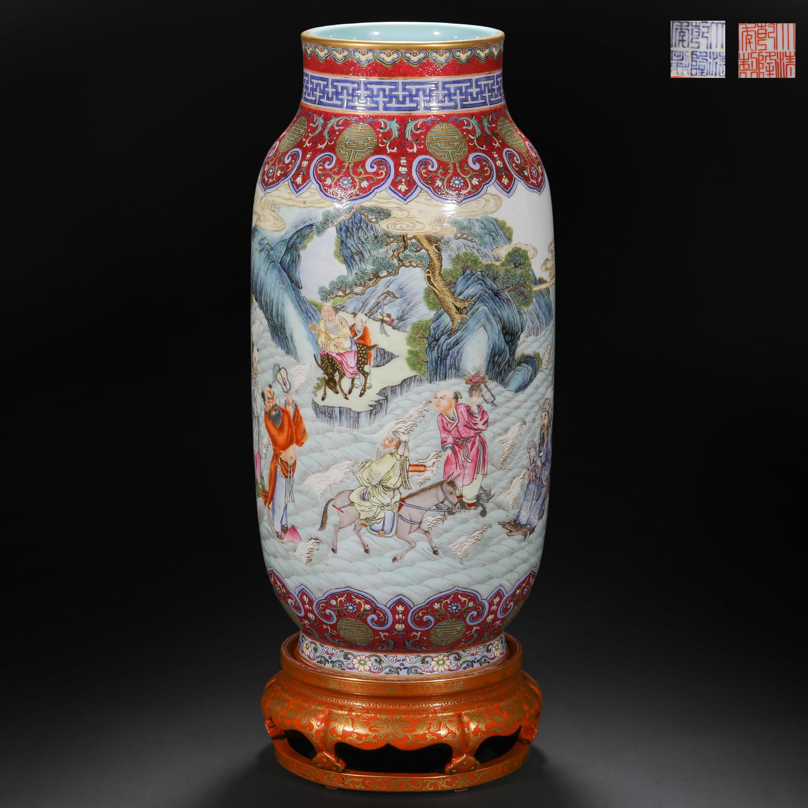 Qing Dynasty Pastel Character Stories Vase Appreciation: Qing Dynasty Pastel Character Stories Vase AppreciationH48cm W17.5cm