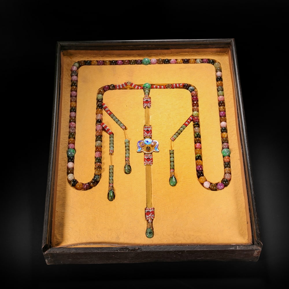 Qing Dynasty tourmaline beads: Qing Dynasty tourmaline beadsD1.2cm