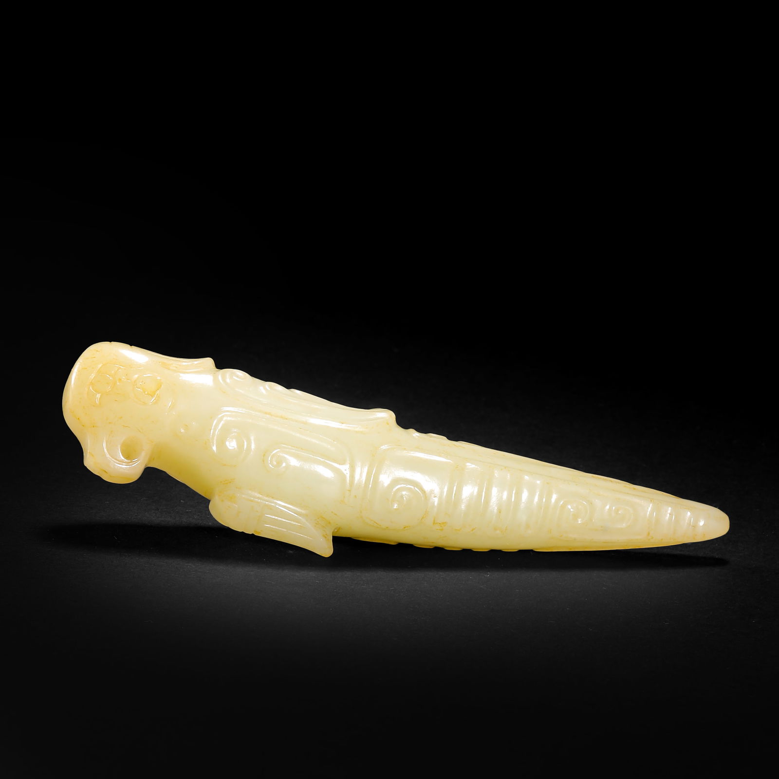 Jade silkworm before Ming Dynasty: Jade silkworm before Ming DynastyH10cm W2.3cm Weight59g