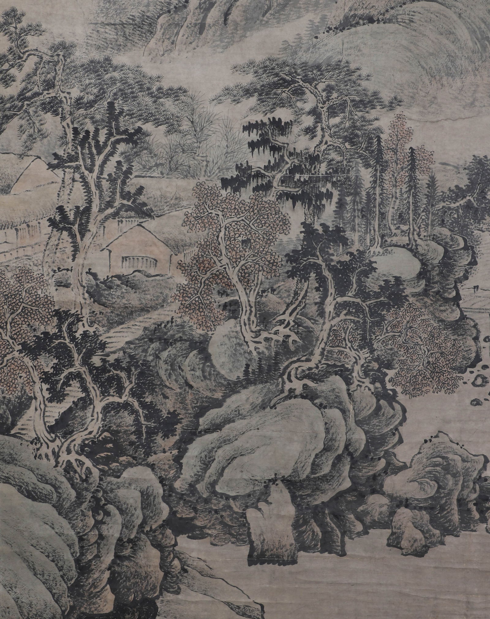 Qing Dynasty, paper landscape scroll signed (Wang Hui) - 6