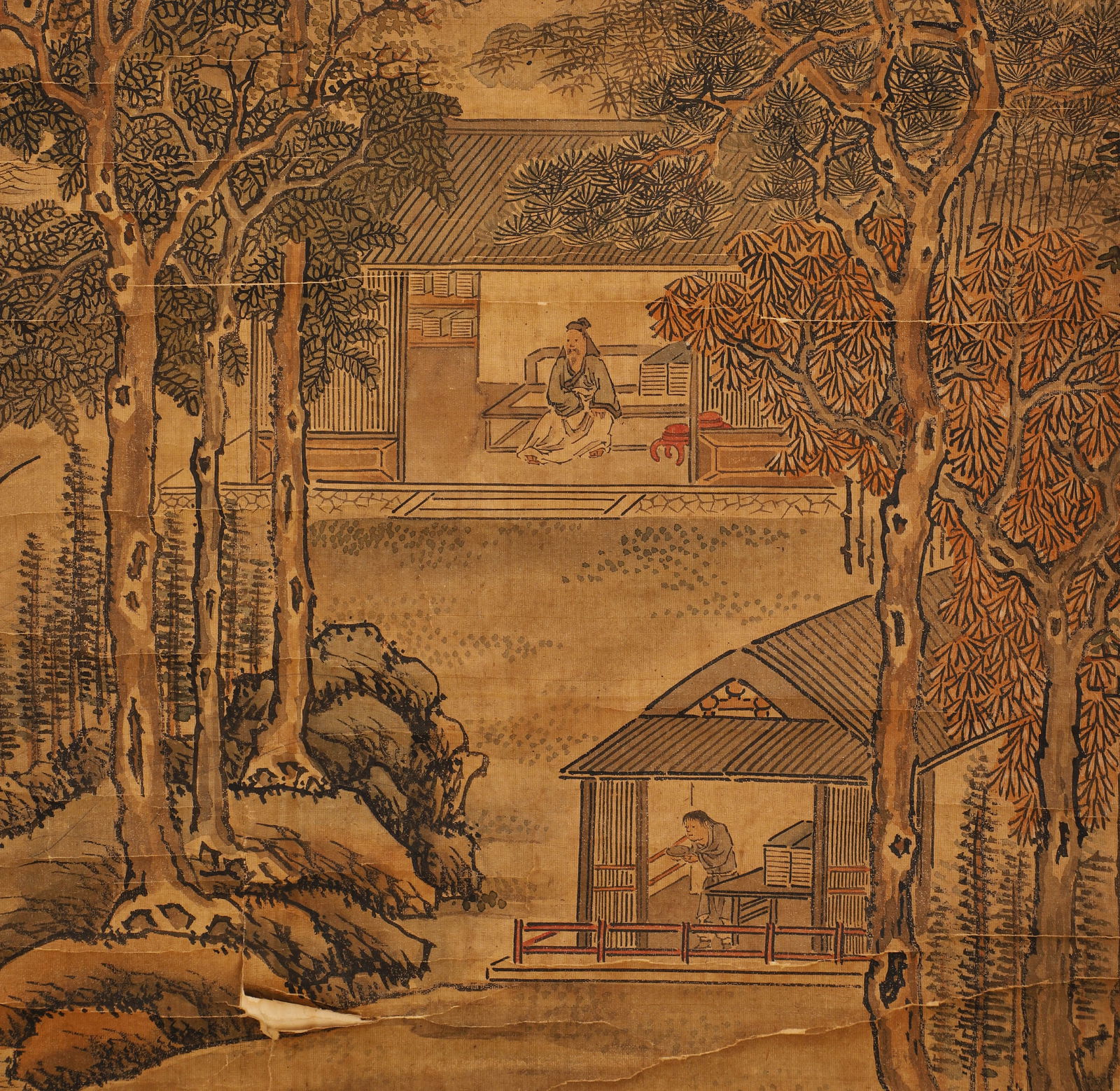 Qing Dynasty, silk landscape scroll signed (Wang Hui) - 2