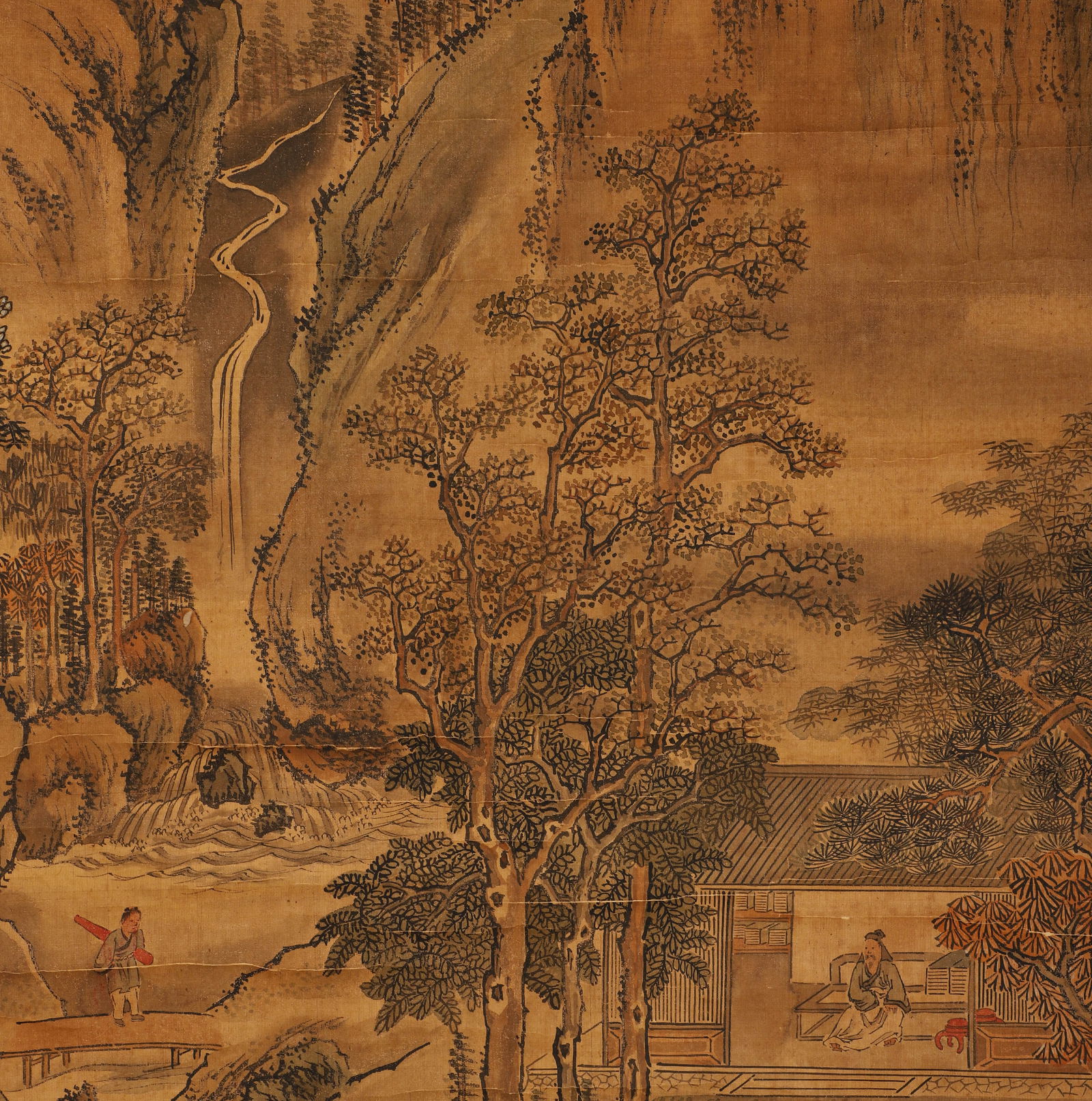 Qing Dynasty, silk landscape scroll signed (Wang Hui) - 3