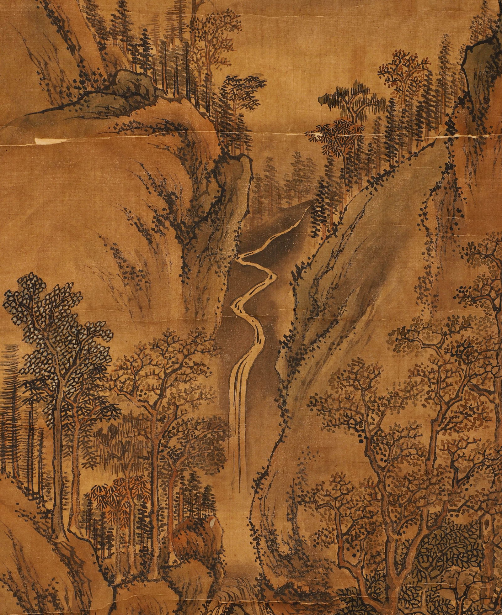 Qing Dynasty, silk landscape scroll signed (Wang Hui) - 4