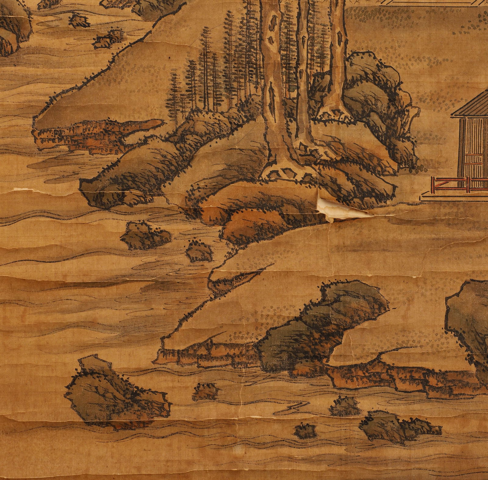 Qing Dynasty, silk landscape scroll signed (Wang Hui) - 8