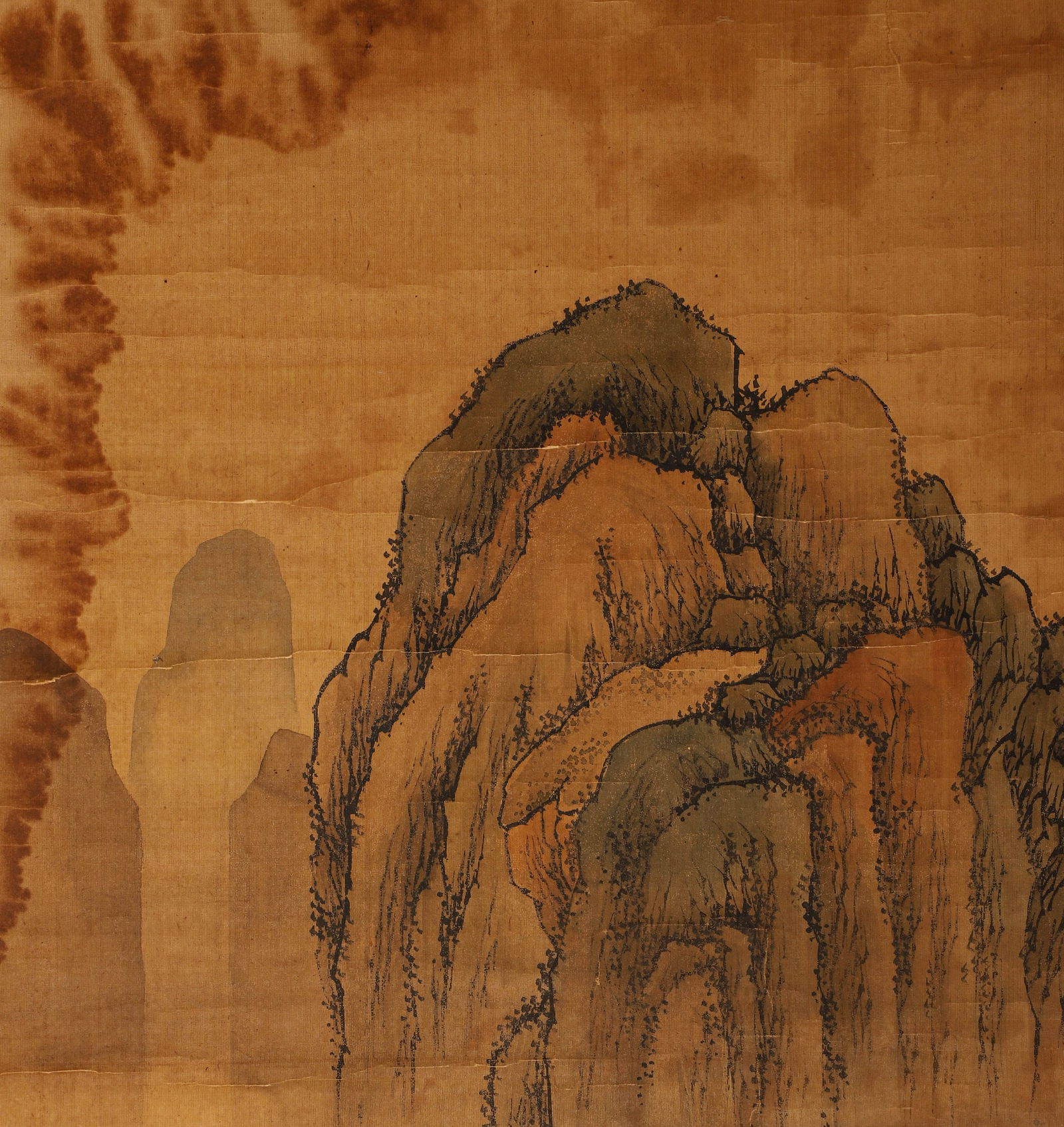 Qing Dynasty, silk landscape scroll signed (Wang Hui) - 9