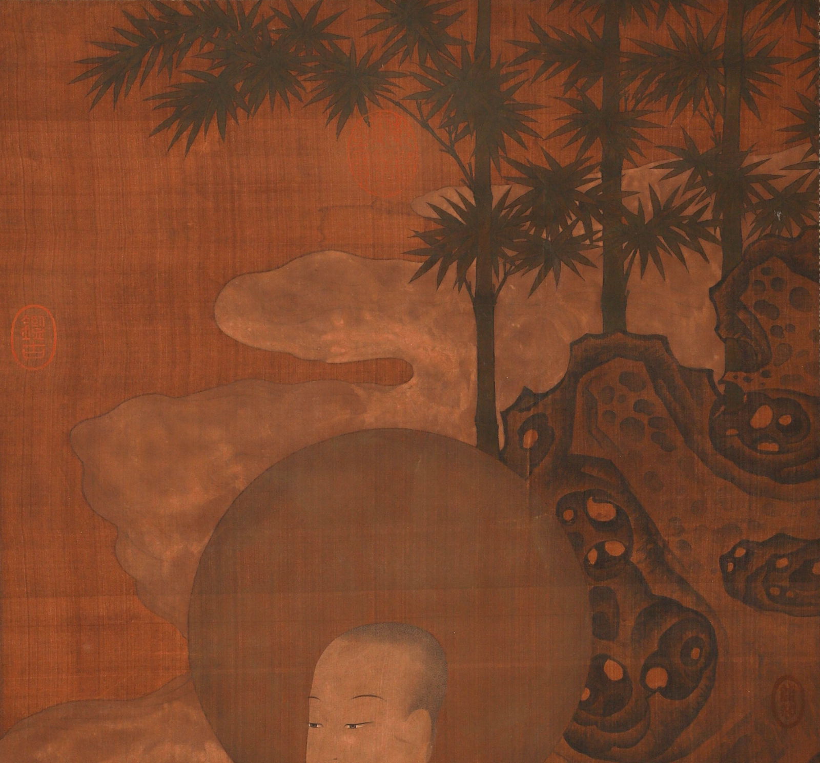 Ancient Chinese, silk Buddhist statue hanging scroll (Anonymous) - 4