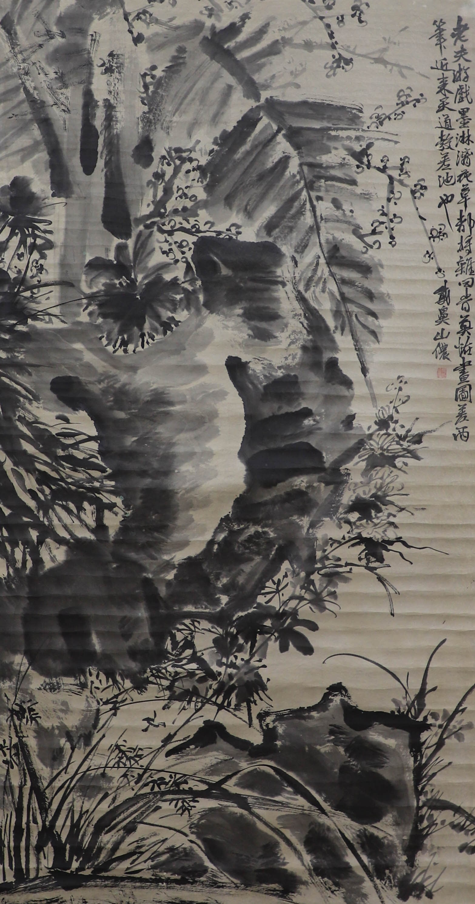 Qing Dynasty, paper landscape scroll signed (Xu Wei): Qing Dynasty, paper landscape scroll signed (Xu Wei)Height: 178cm, width: 95cm