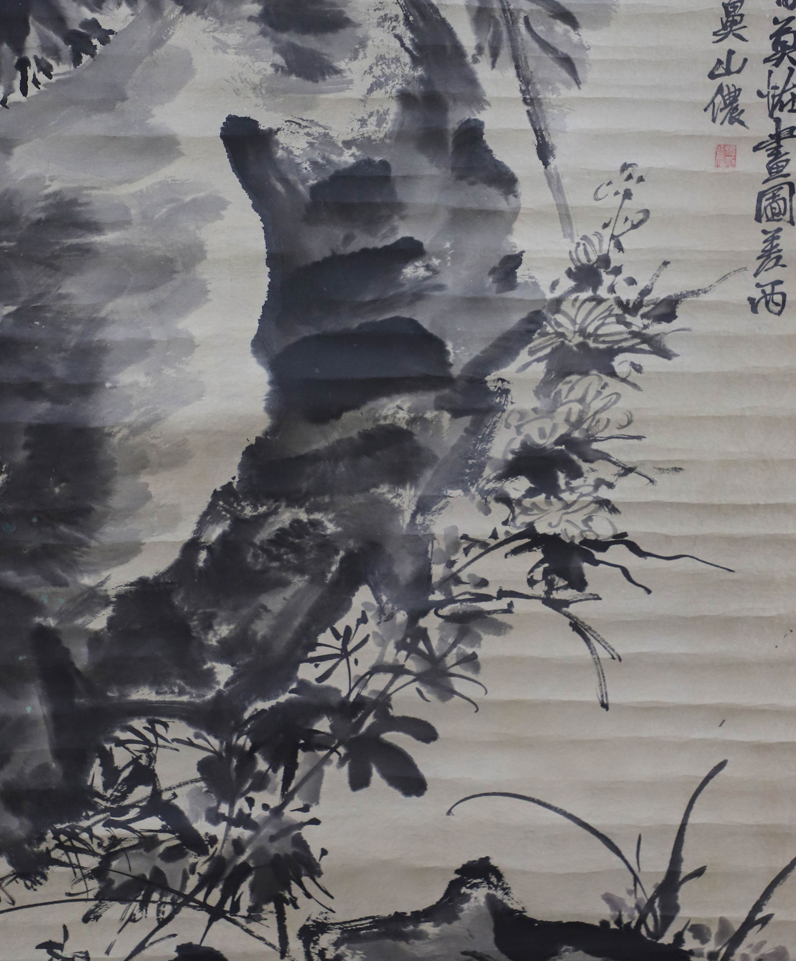 Qing Dynasty, paper landscape scroll signed (Xu Wei) - 2