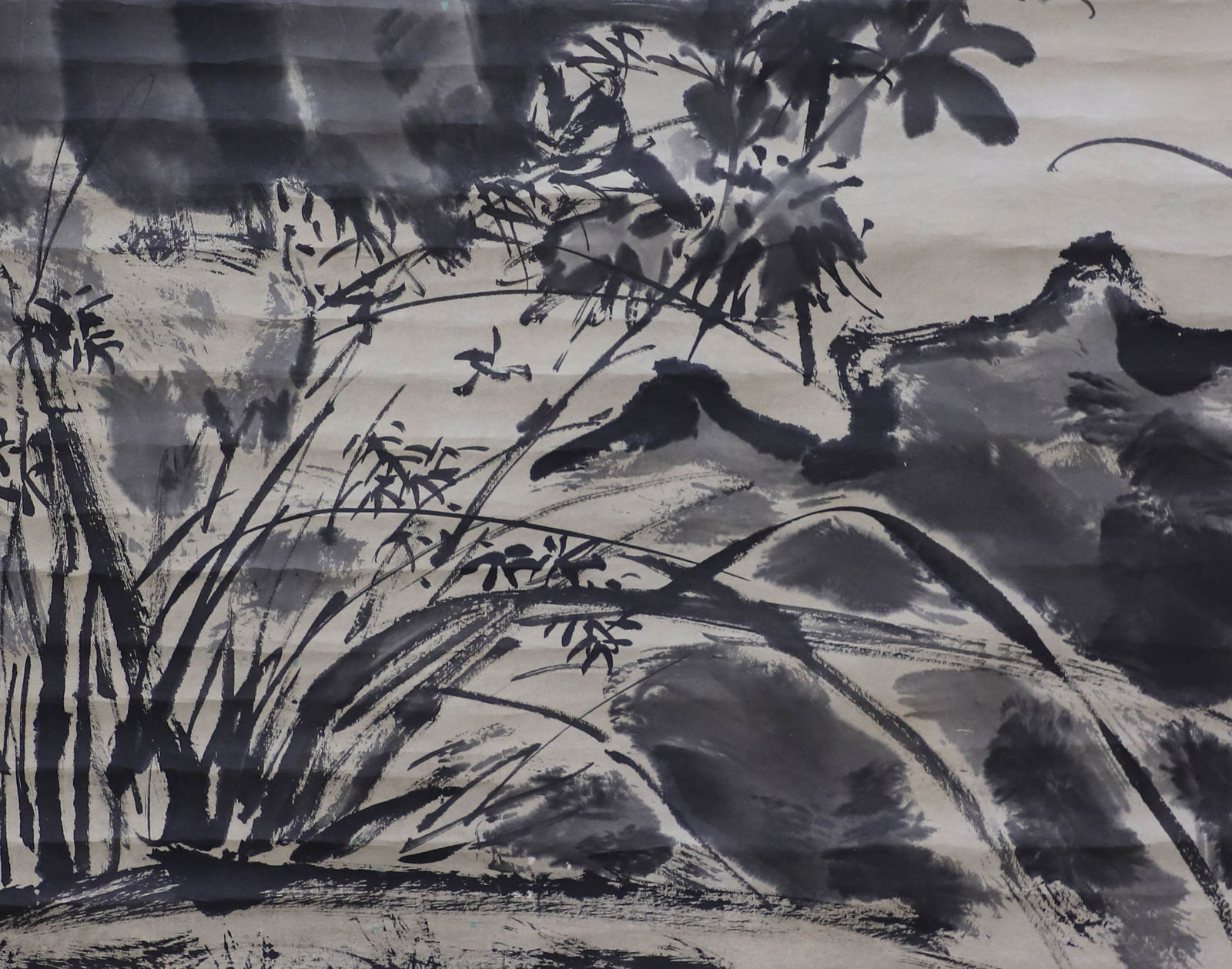 Qing Dynasty, paper landscape scroll signed (Xu Wei) - 5