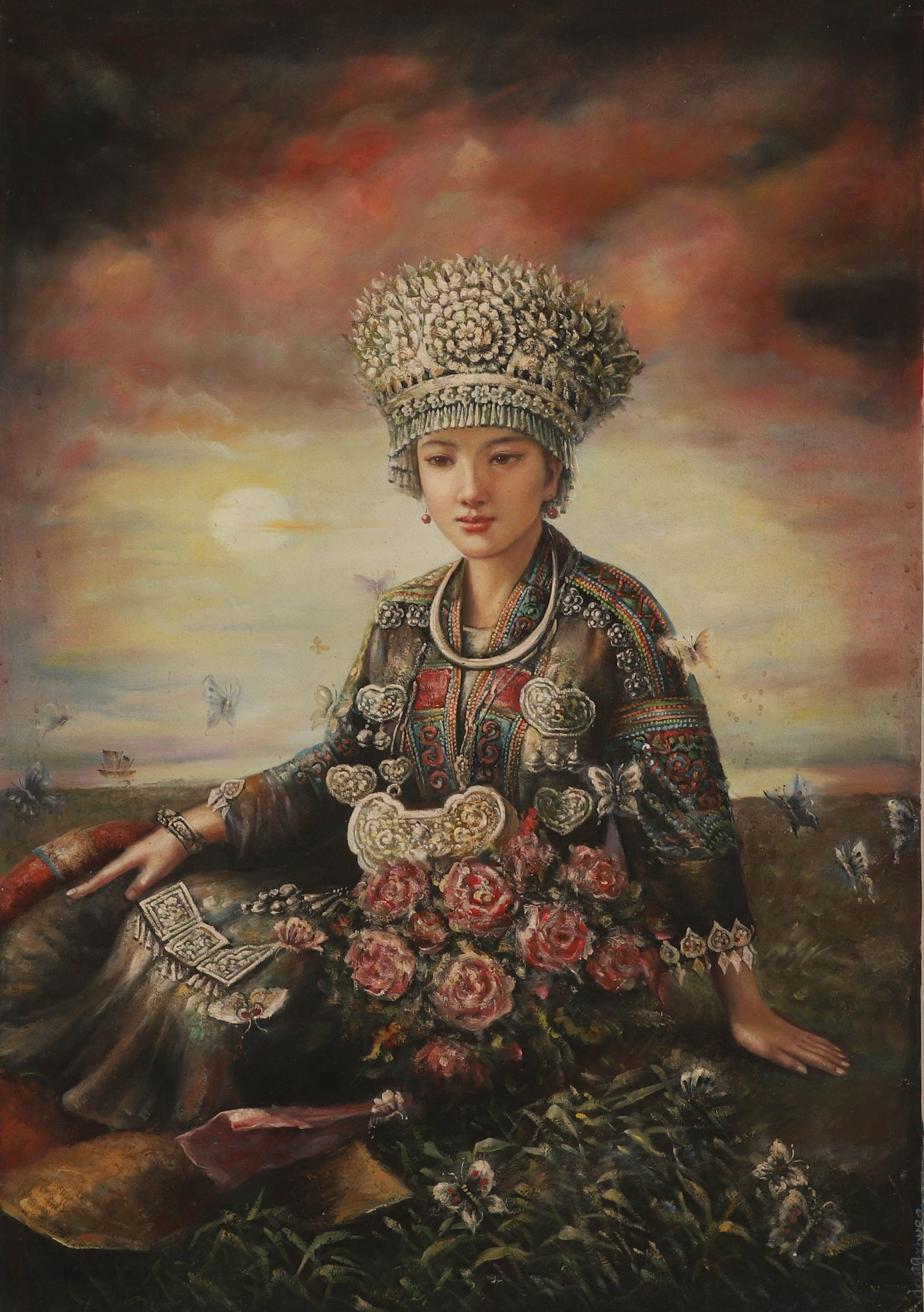 Modern and contemporary oil paintings of Chinese women: Modern and contemporary oil paintings of Chinese womenHeight: 98cm, width: 69.5cm