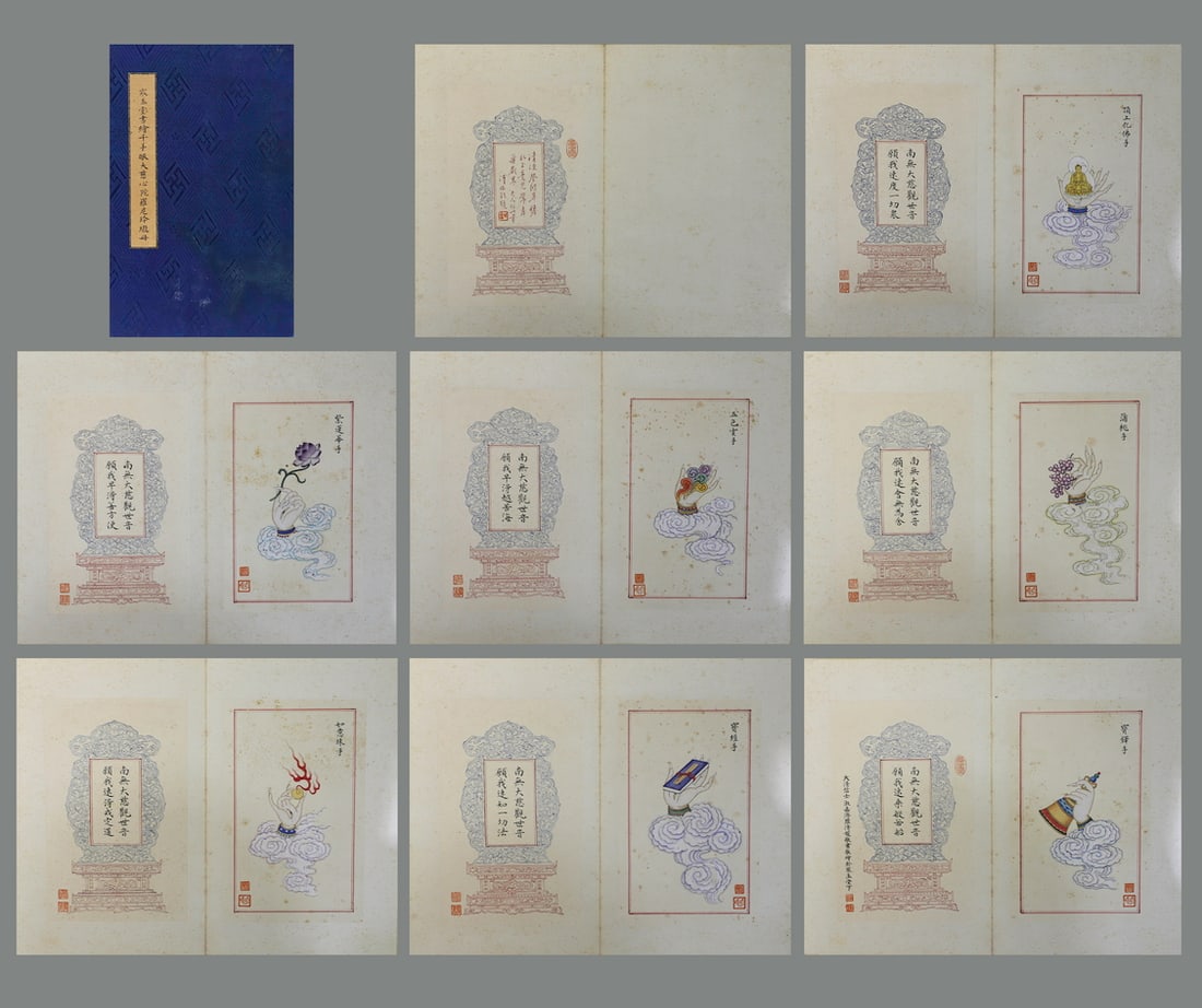 Qing Dynasty, paper version of Thousand-Hand Eyes of Great Compassion Dharani, signed by Luo: Qing Dynasty, paper version of Thousand-Hand Eyes of Great Compassion Dharani, signed by Luo QingyuanHeight:33cm, width:21.5cm