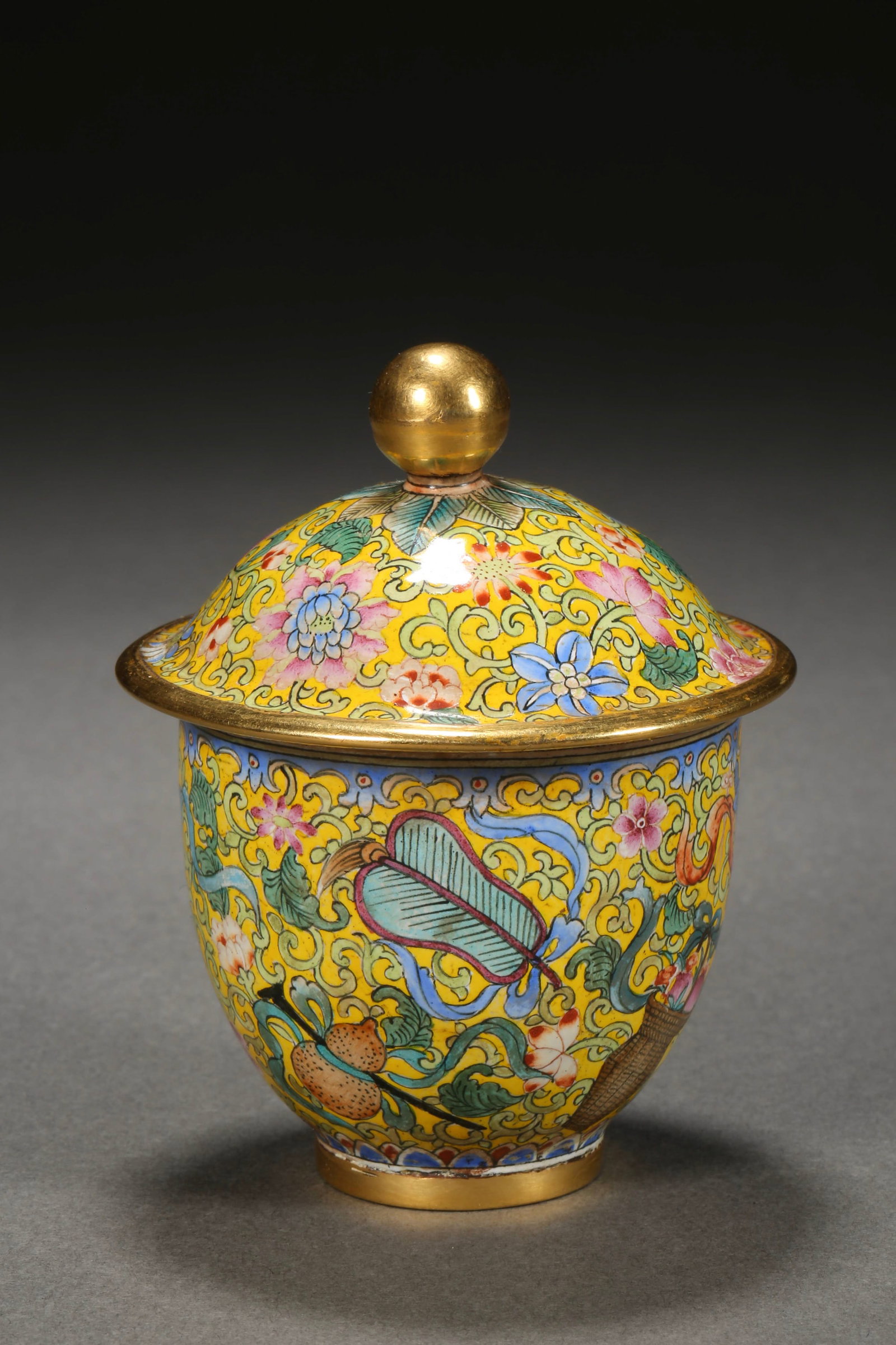 Qing Dynasty painted enamel wine set - 10