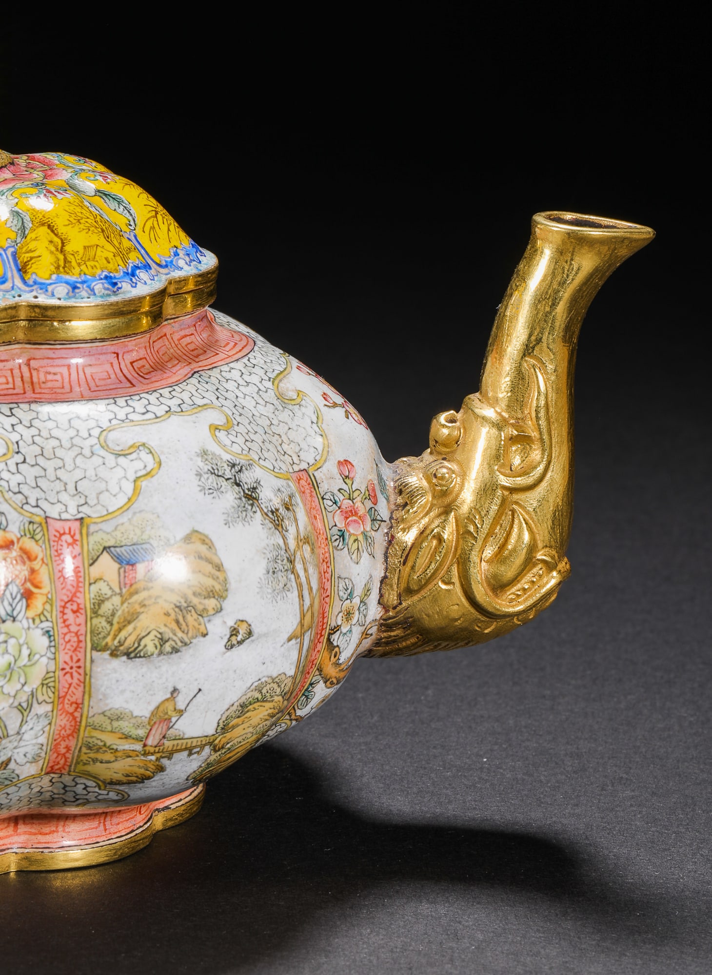 Qing Dynasty painted enamel melon teapot - 6