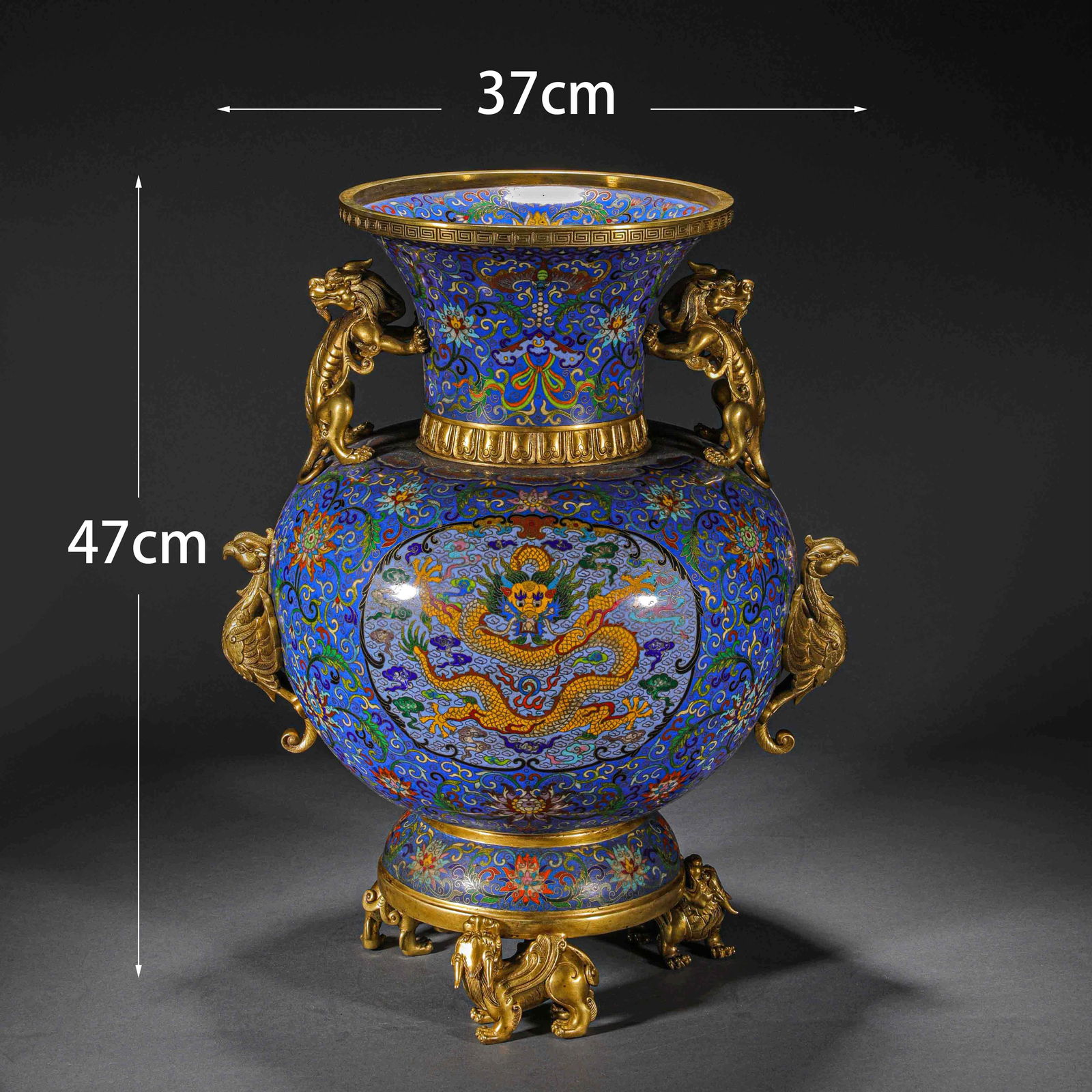 Qing Dynasty Cloisonné Dragon Pattern Zun - 2
