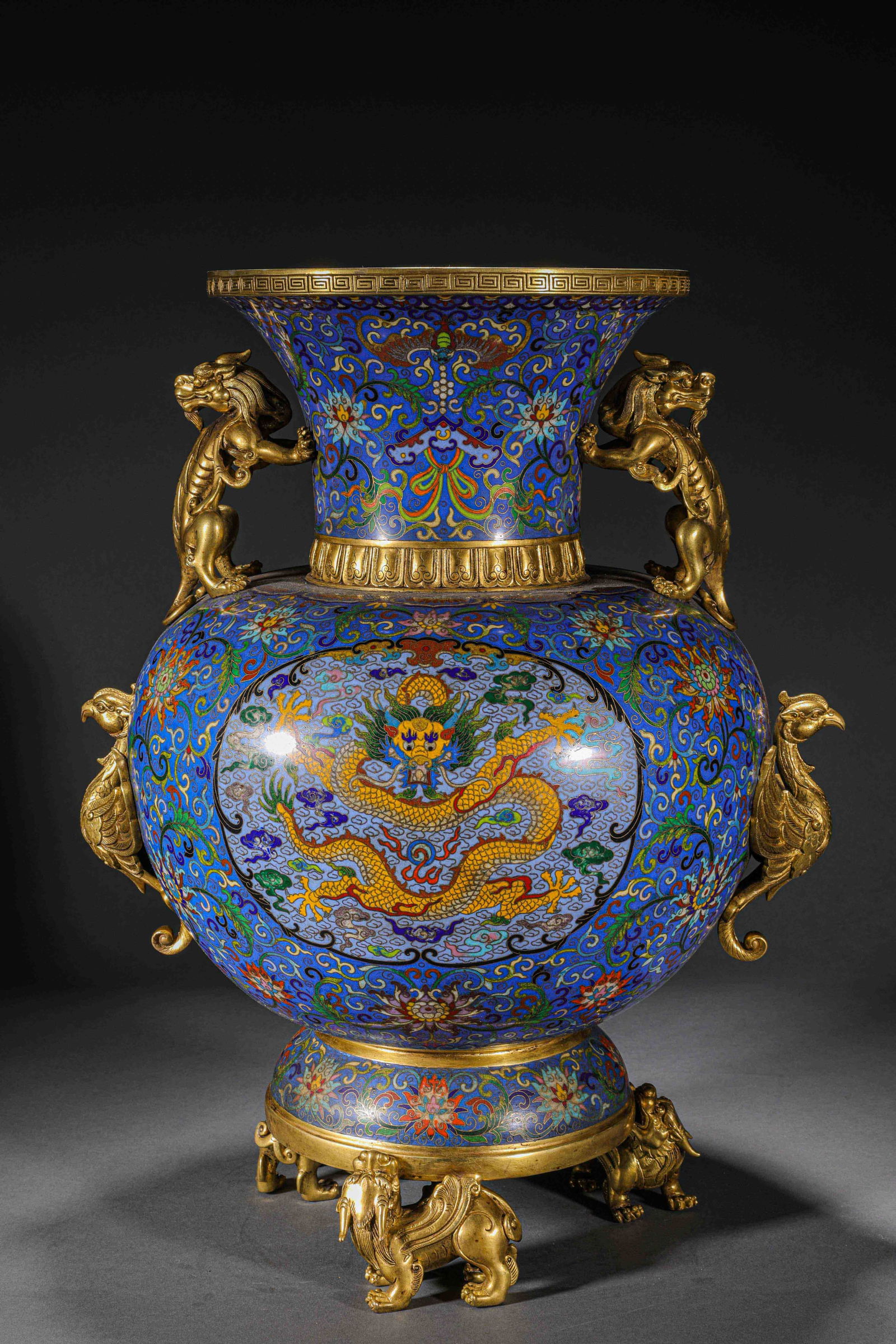 Qing Dynasty Cloisonné Dragon Pattern Zun - 3