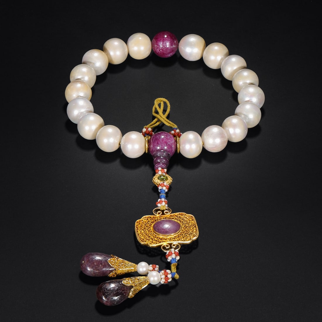 Qing Dynasty pearl eighteen pieces in hand: Qing Dynasty pearl eighteen pieces in handD1.7cm Weight159g