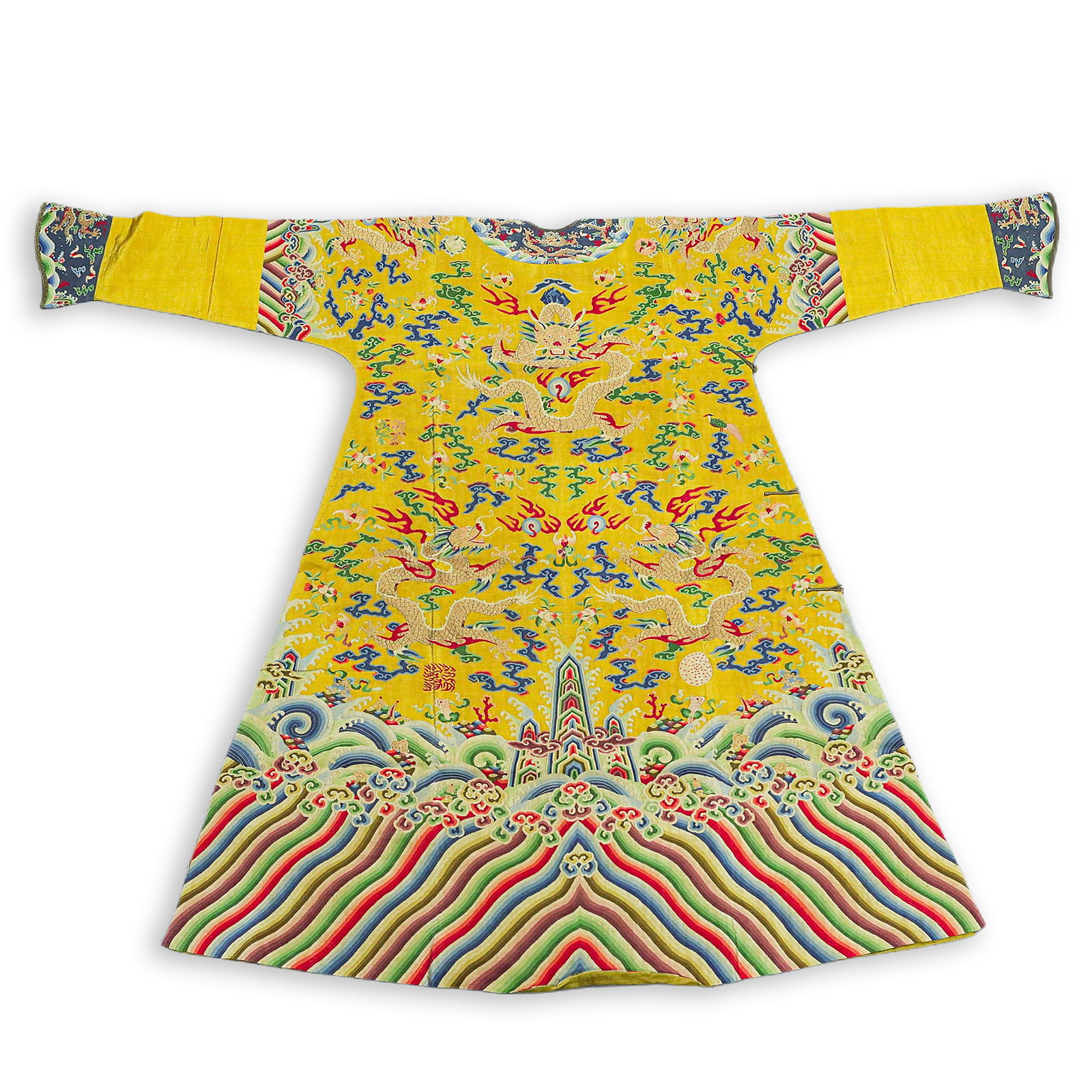 Qing Dynasty tapestry dragon robe - 3