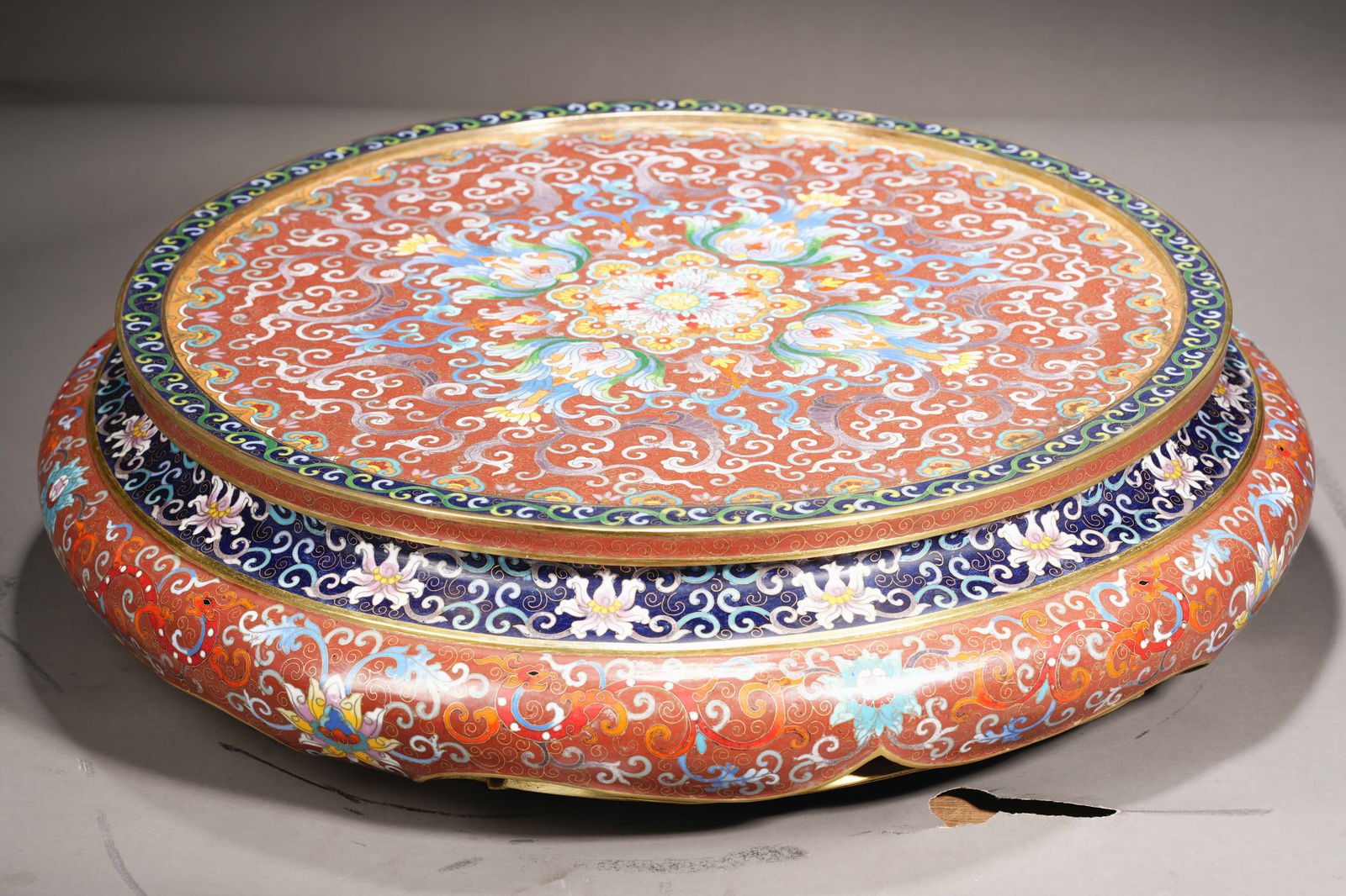 Qing Dynasty cloisonne dragon pattern silk vat - 17