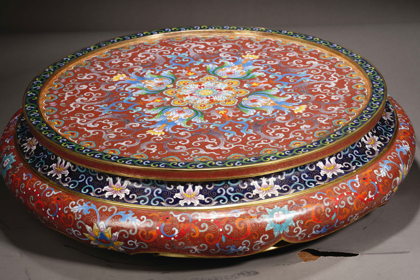 Qing Dynasty cloisonne dragon pattern silk vat - 18