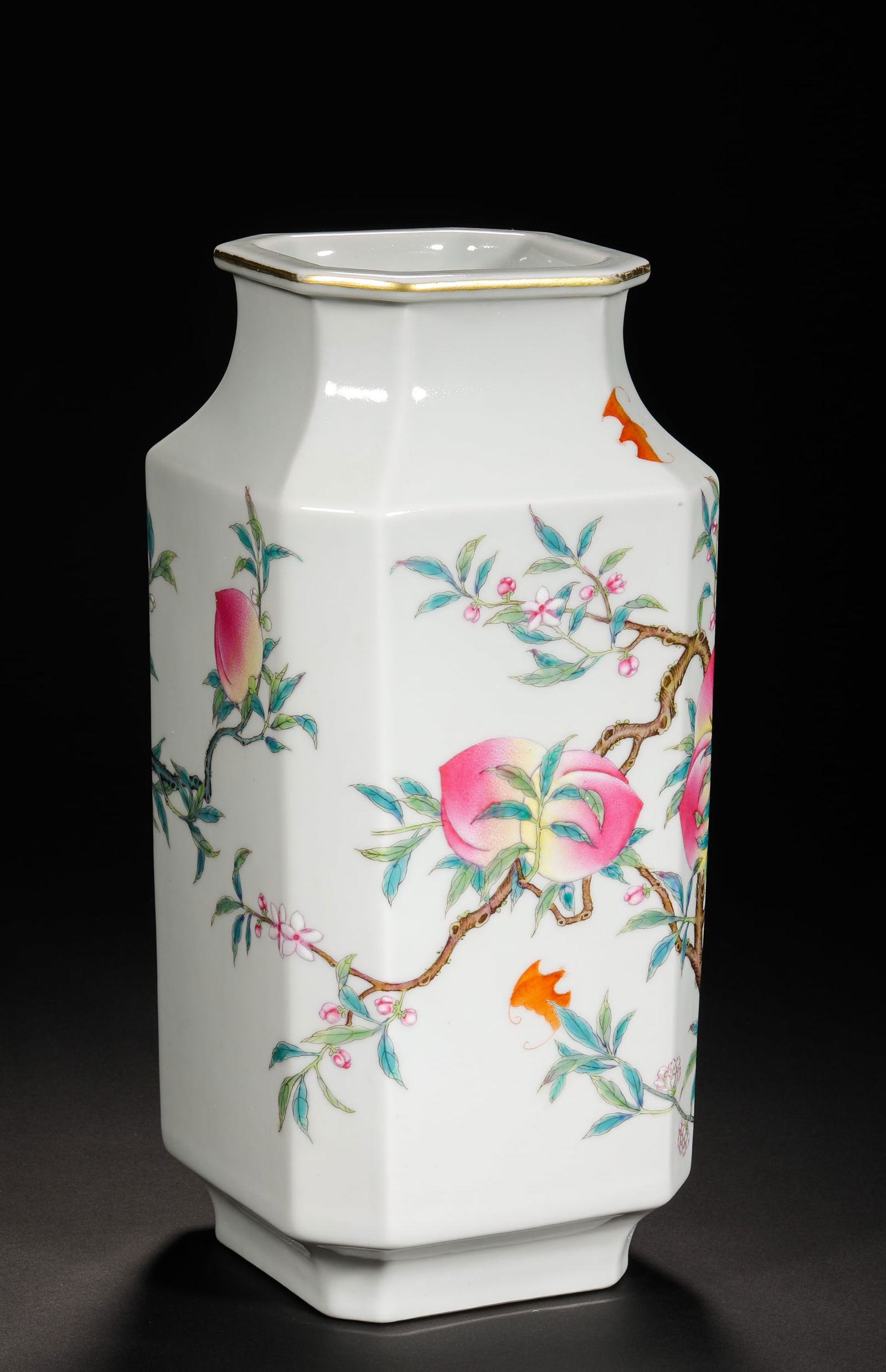 Qing Dynasty pastel three-dot-square statue - 10