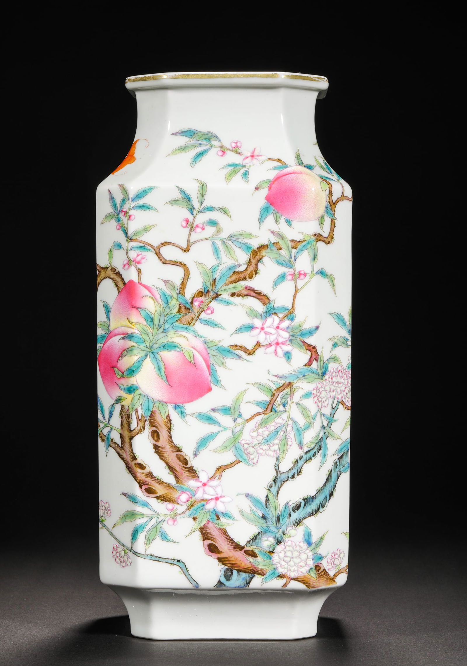 Qing Dynasty pastel three-dot-square statue - 3