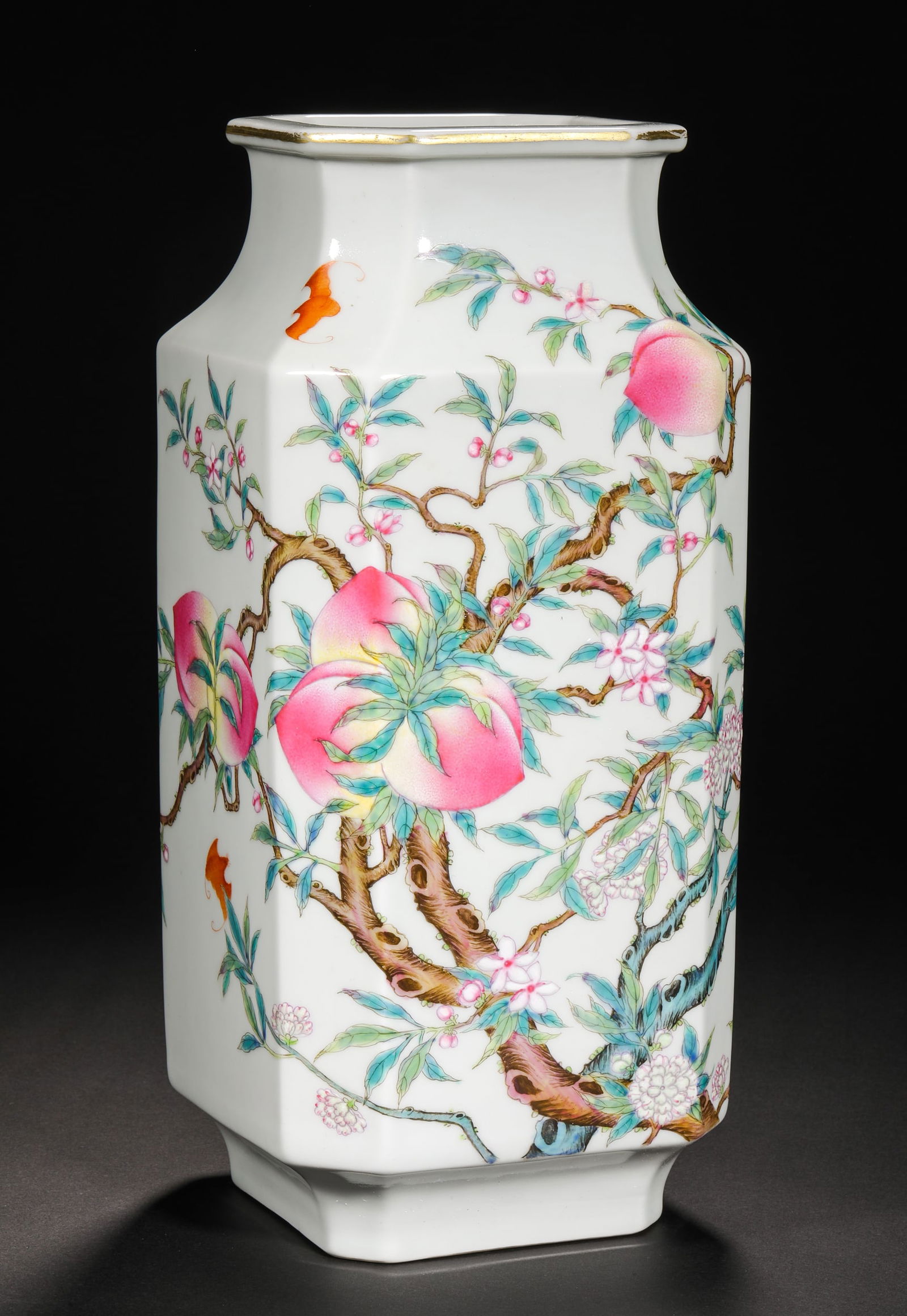 Qing Dynasty pastel three-dot-square statue - 7