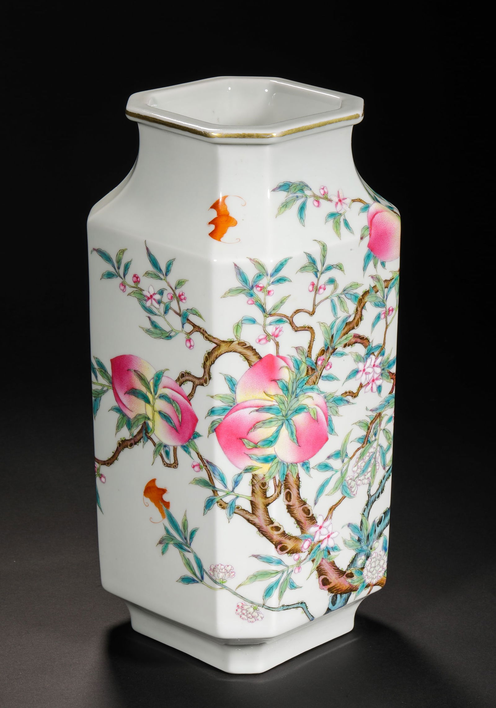 Qing Dynasty pastel three-dot-square statue - 8