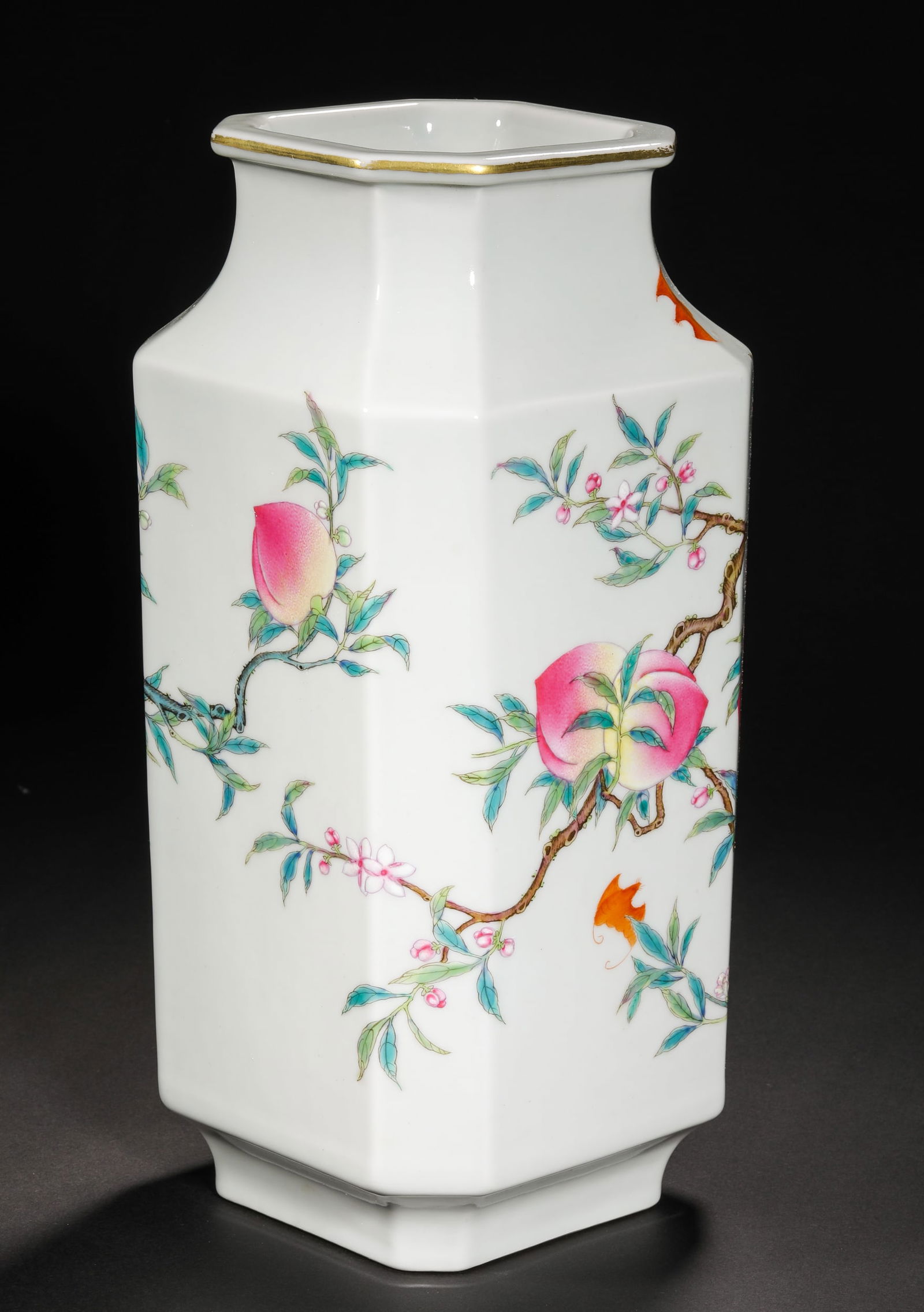 Qing Dynasty pastel three-dot-square statue - 9