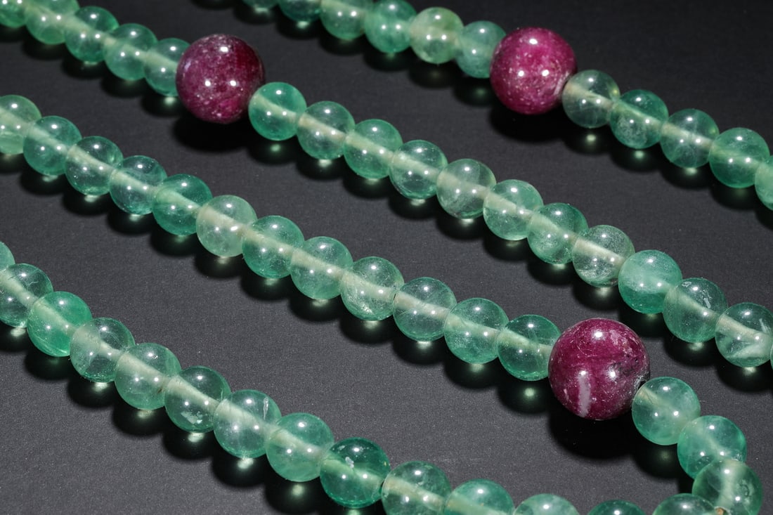 Qing Dynasty blue crystal beads - 10