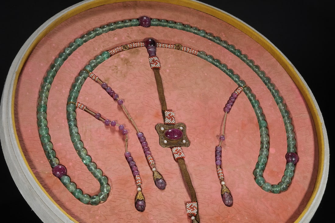 Qing Dynasty blue crystal beads - 2