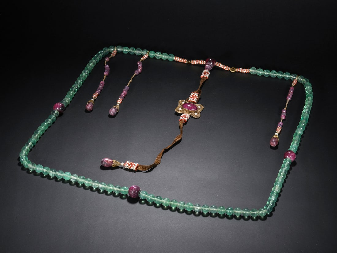 Qing Dynasty blue crystal beads - 3