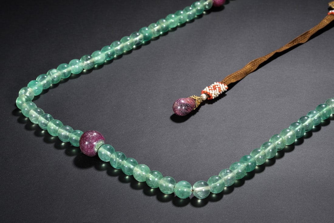 Qing Dynasty blue crystal beads - 6