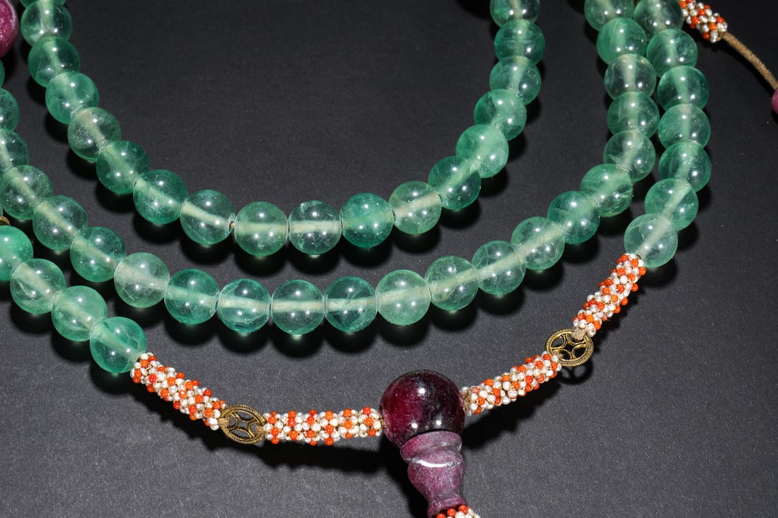 Qing Dynasty blue crystal beads - 9