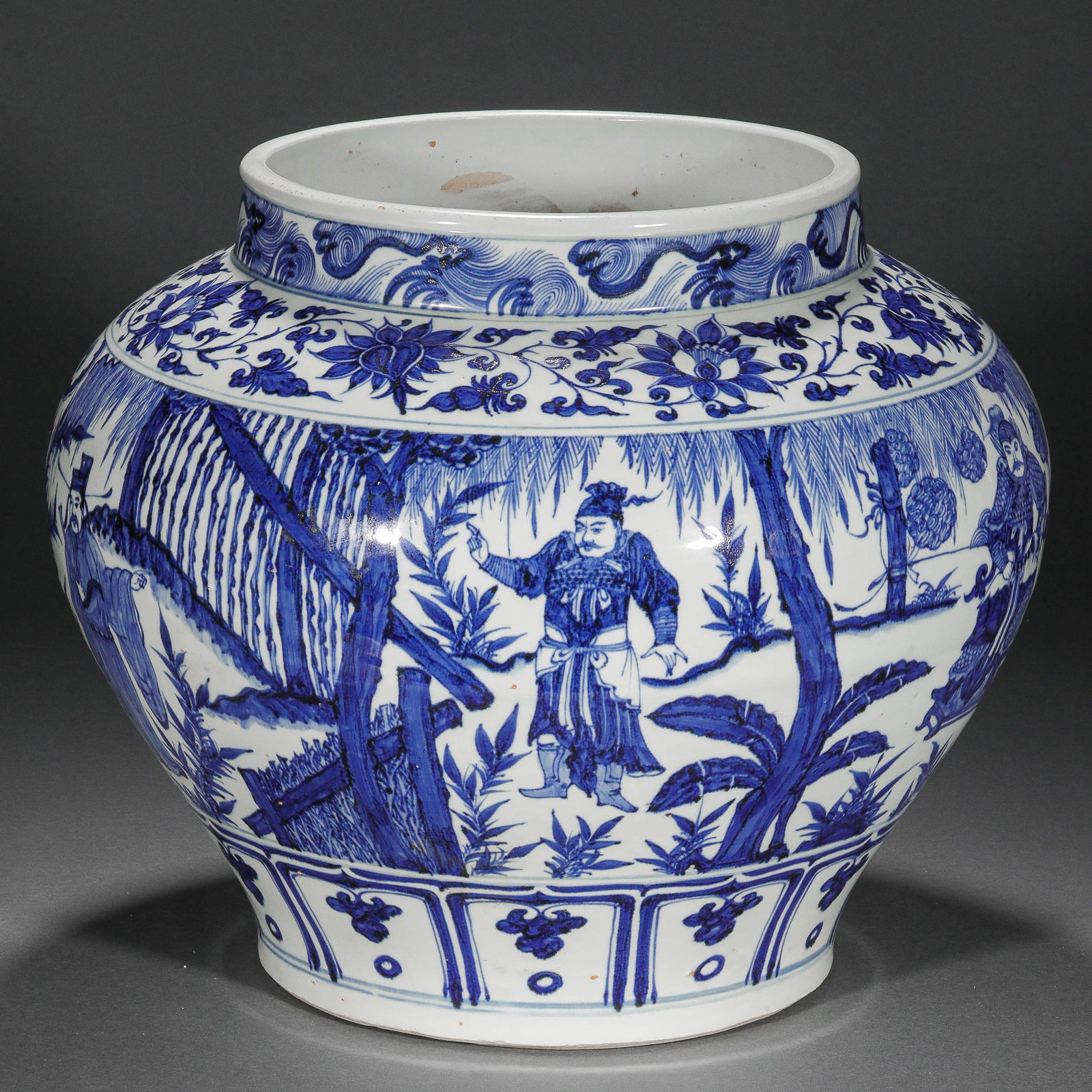 Pre-Ming blue and white figure jar - 3