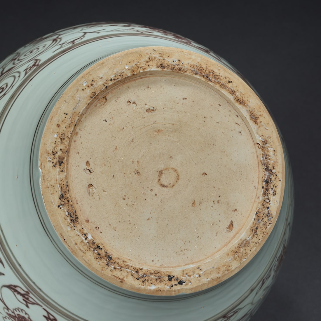 Ming Dynasty shadow green underglaze red phoenix pattern amphora - 8