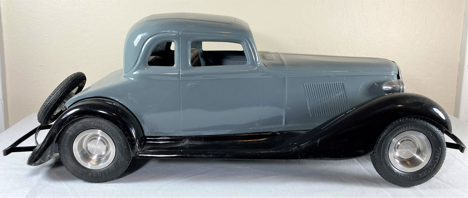 Cor-Cor Graham Large Scale Pressed Steel Custom Hot Rod Toy Car: This appears to have been Cor-Cor Graham at one point and has been customized into a hot rod coupe. The workmanship is excellent, but it is not known who did it. Minor wear, excellent overall conditio