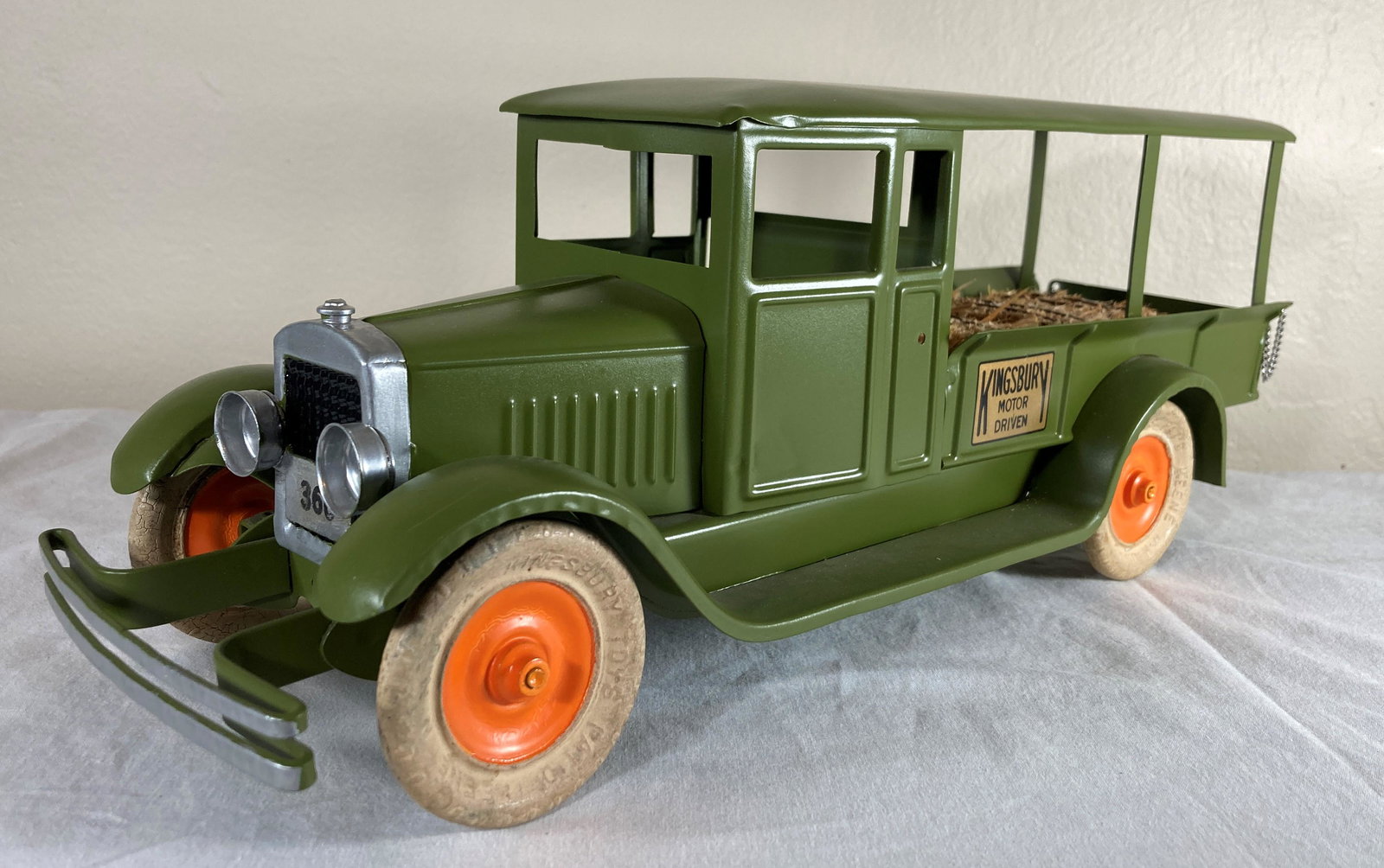 Kingsbury Little Jim Huckster Covered Delivery Truck: This is a wonderful toy in very good condition. It shows minor wear overall. Some dust present from display. Appears to have been professionally restored to its former glory. Excellent workmanship ove